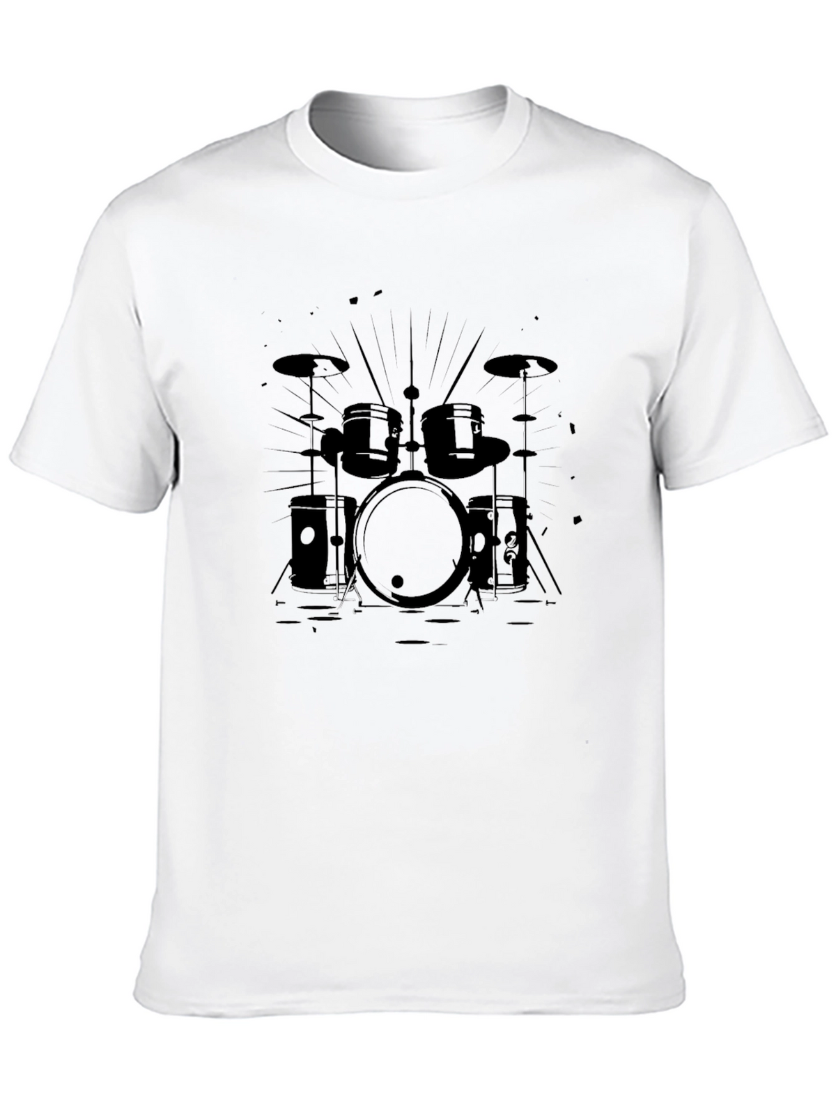Drum Set Graphic Tee - Black Music T-Shirt