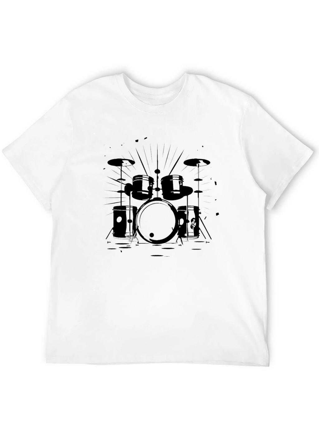 Drum Set Graphic Tee - Black Music T-Shirt