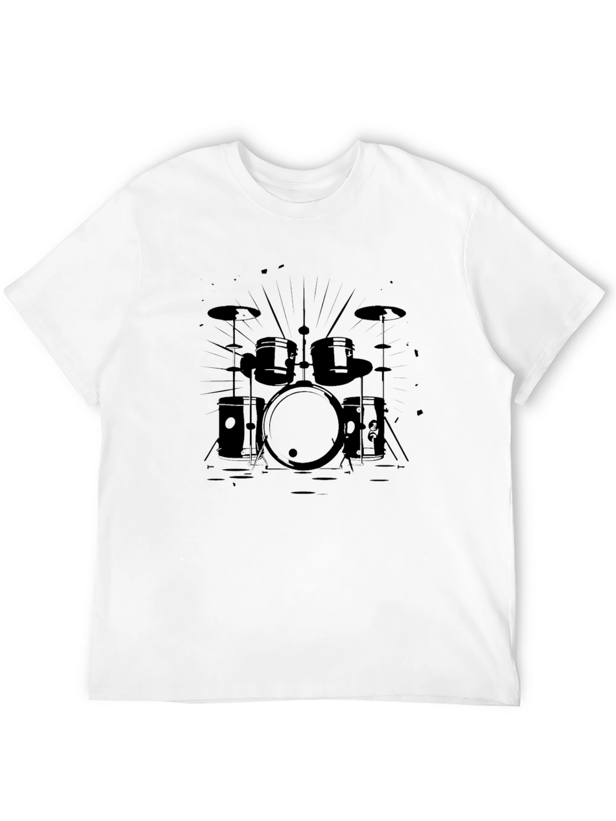 Drum Set Graphic Tee - Black Music T-Shirt
