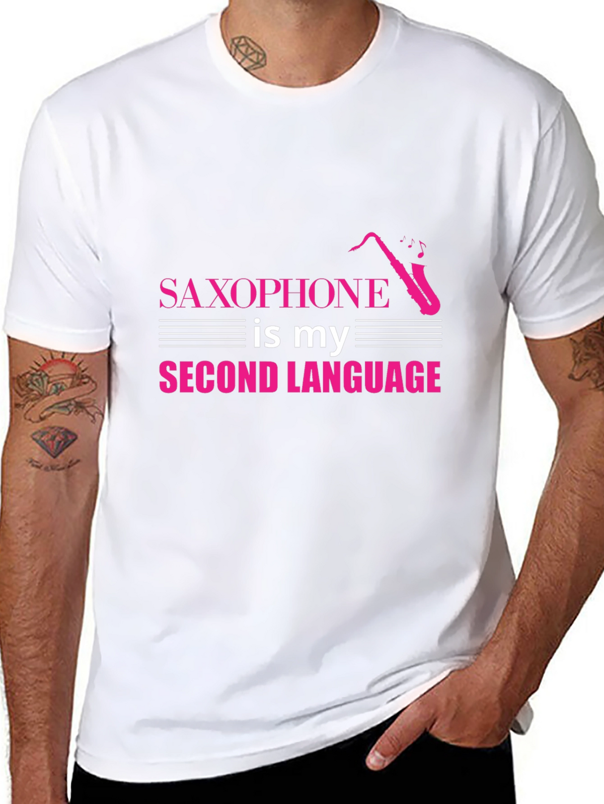 Saxophone Second Language T-Shirt - Musician Tee