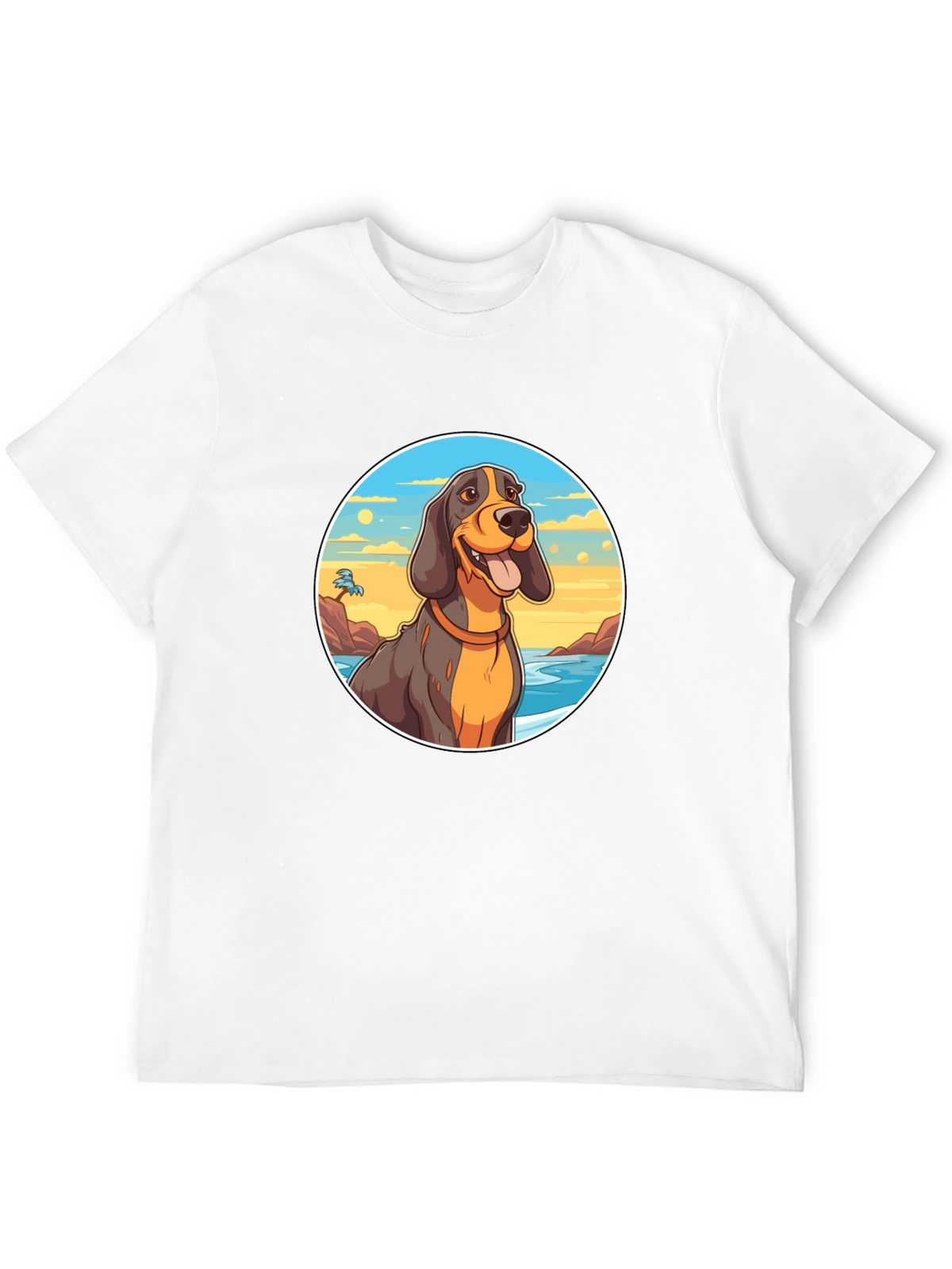 Dog Beach T-Shirt - Black Cotton Graphic Tee