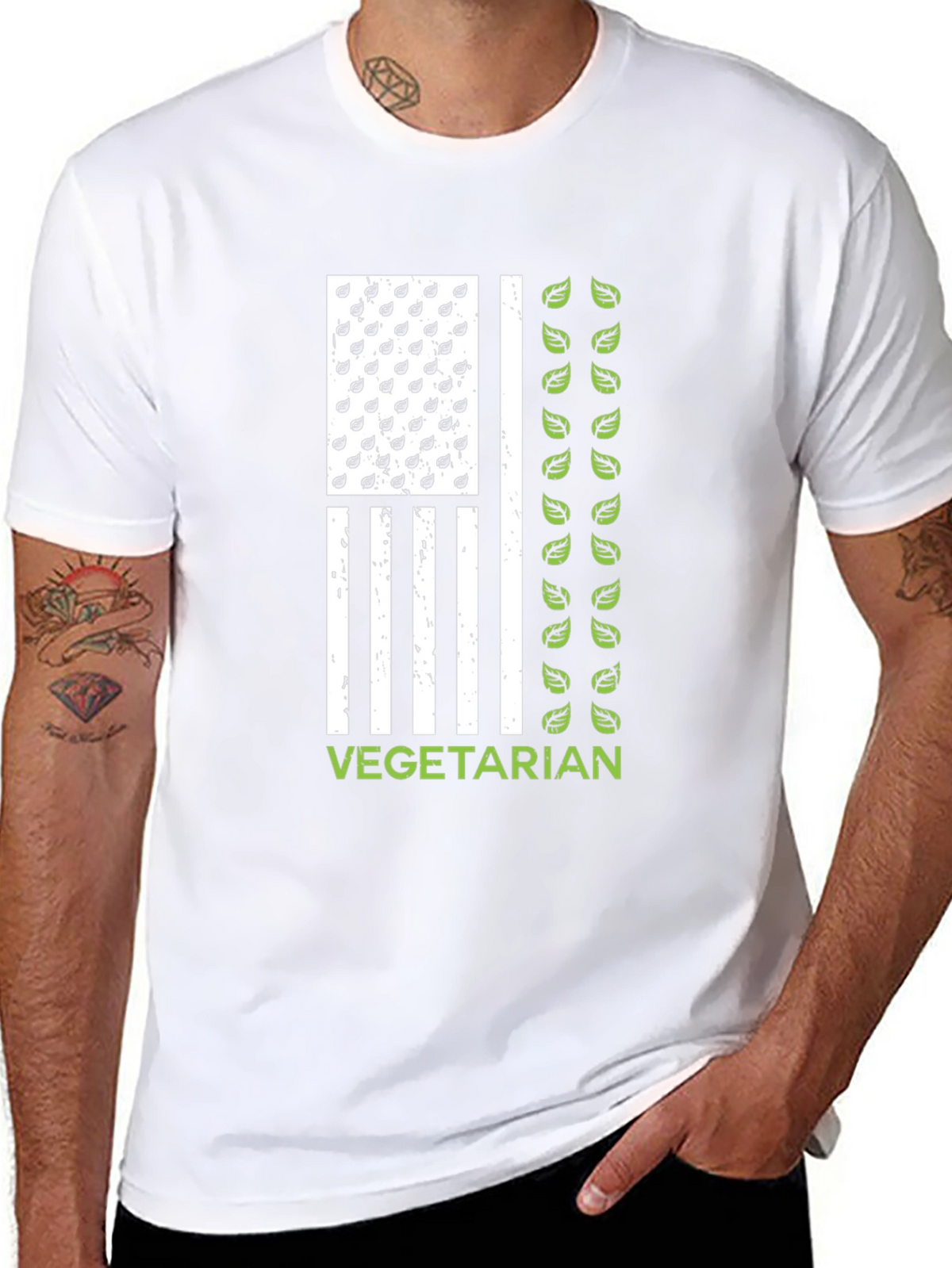Vegetarian American Flag Graphic Tee