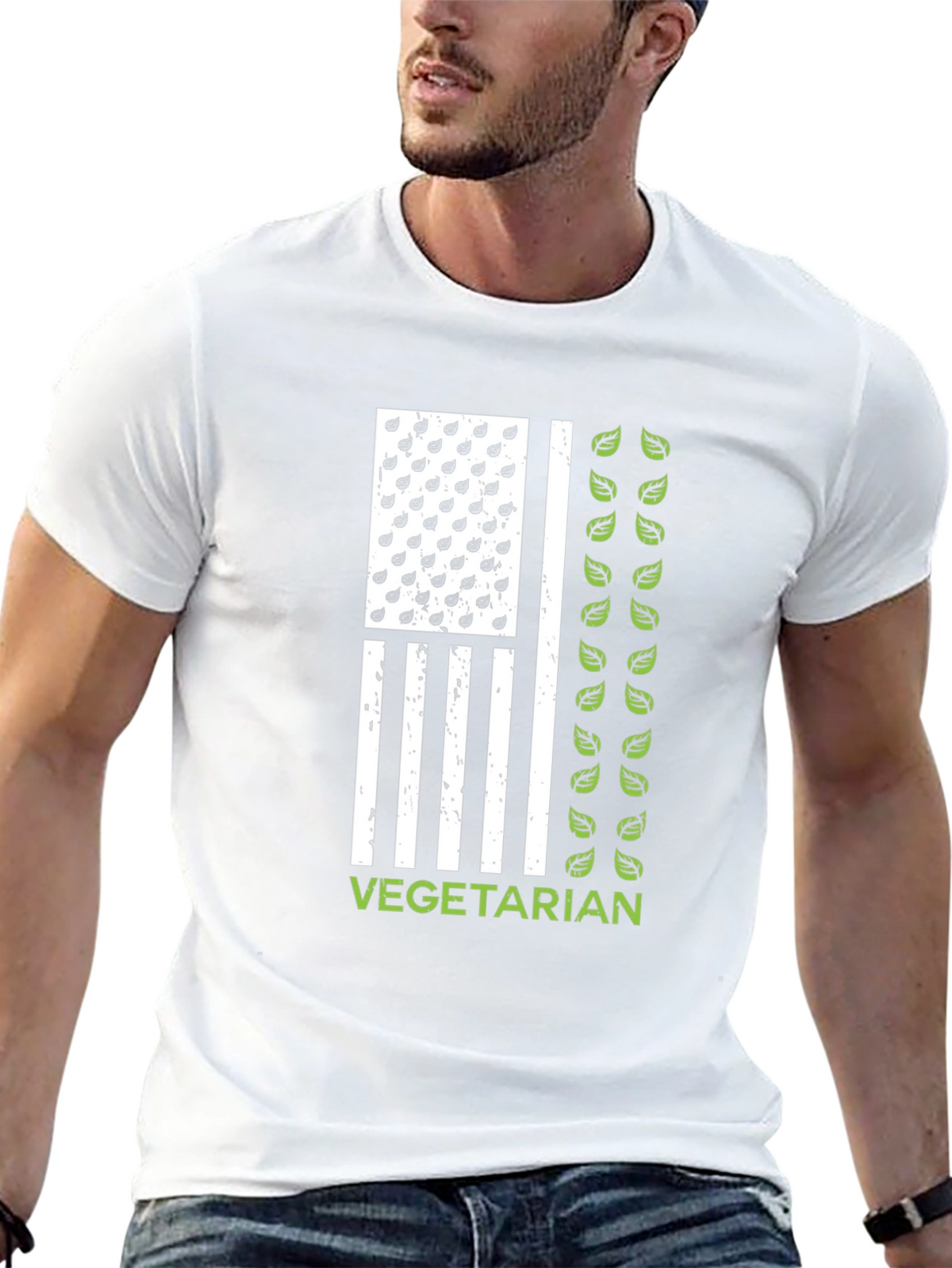Vegetarian American Flag Graphic Tee