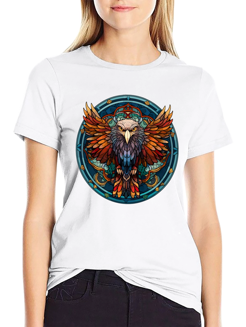 Eagle Mandala Graphic Print T-Shirt