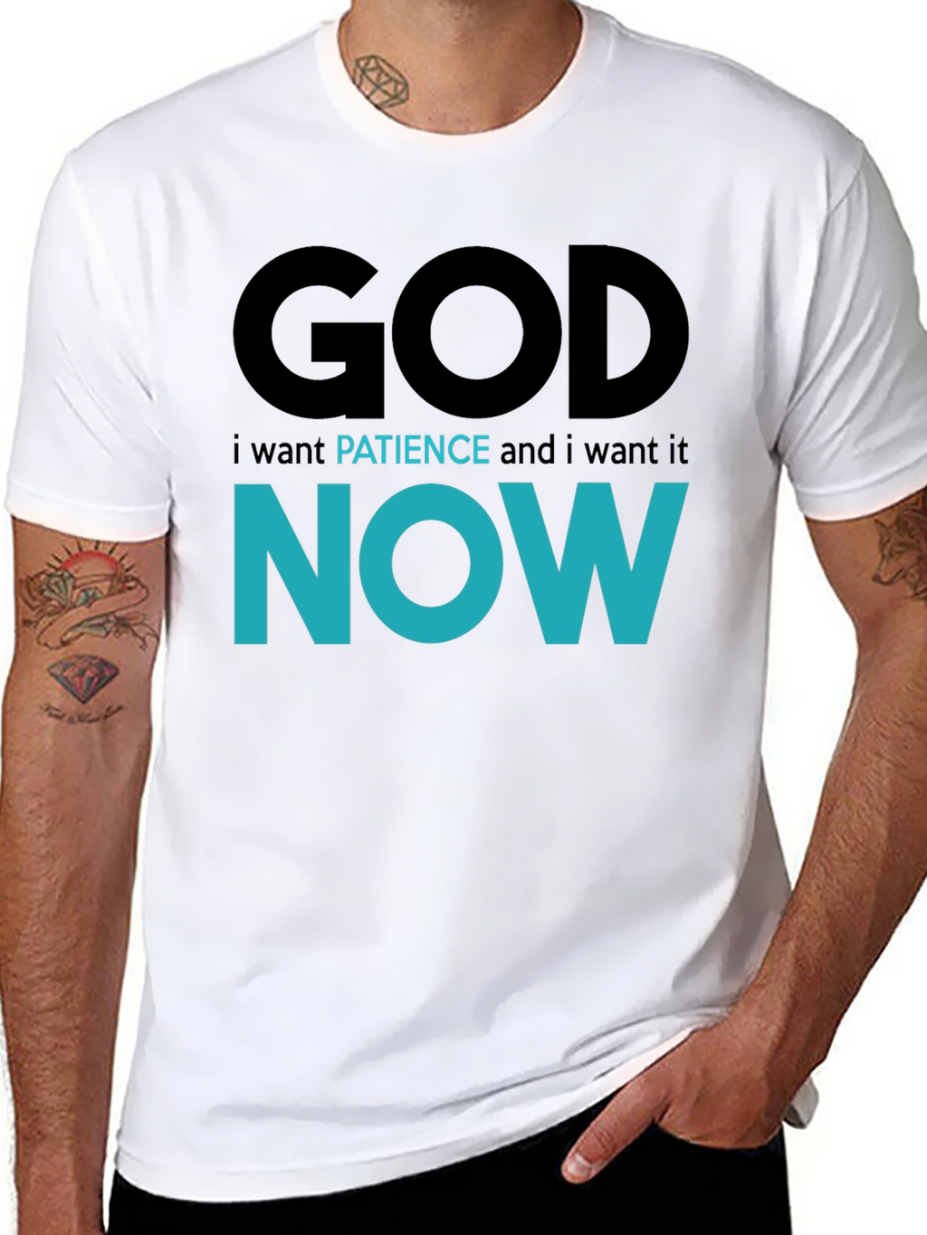 God Patience Now T-Shirt - Funny Sarcastic Graphic Tee