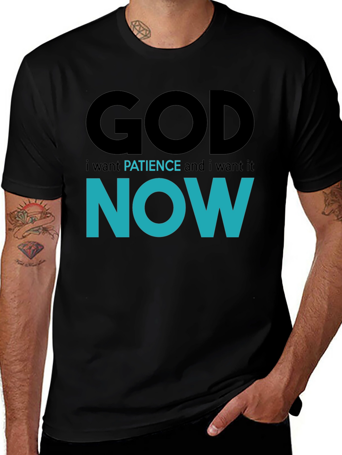 God Patience Now T-Shirt - Funny Sarcastic Graphic Tee
