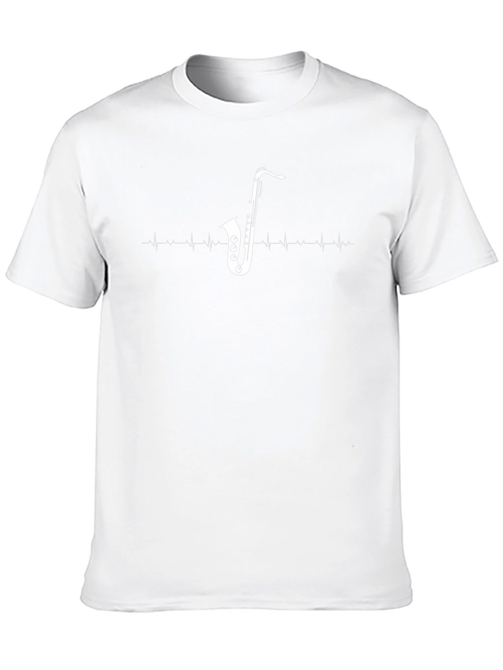 Saxophone Heartbeat Graphic Tee - Music Lover Shirt