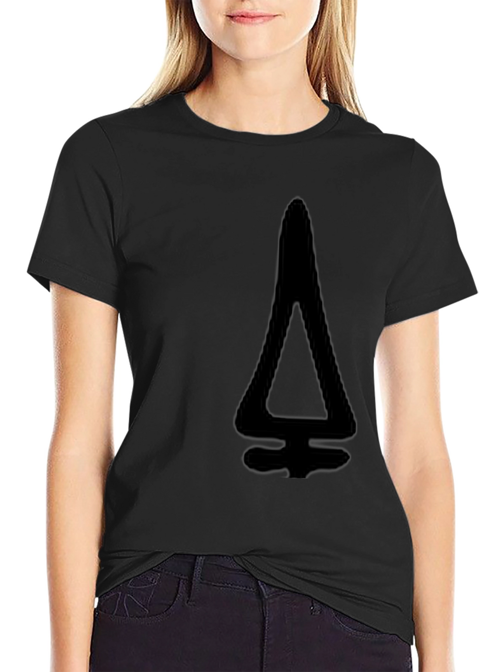 Modern Black T-Shirt with Geometric Design
