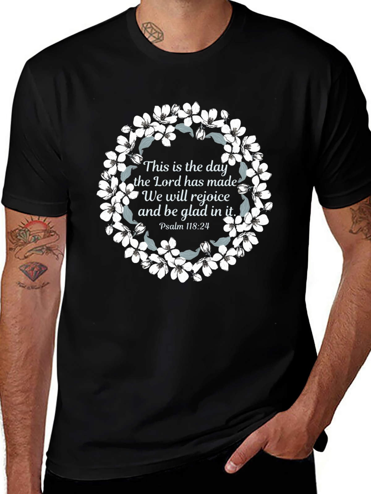 Faith-Inspired Floral Wreath T-Shirt
