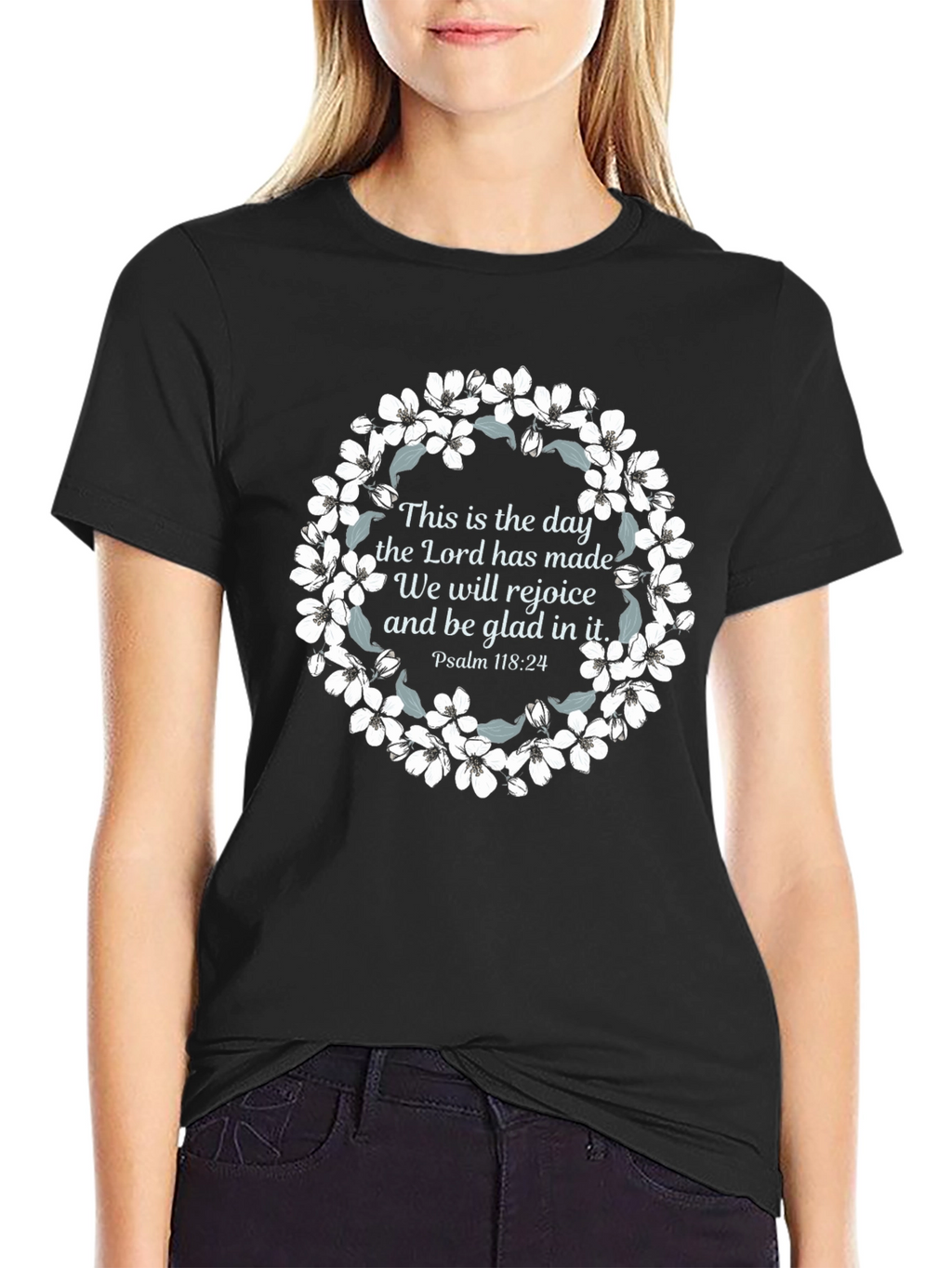 Faith-Inspired Floral Wreath T-Shirt