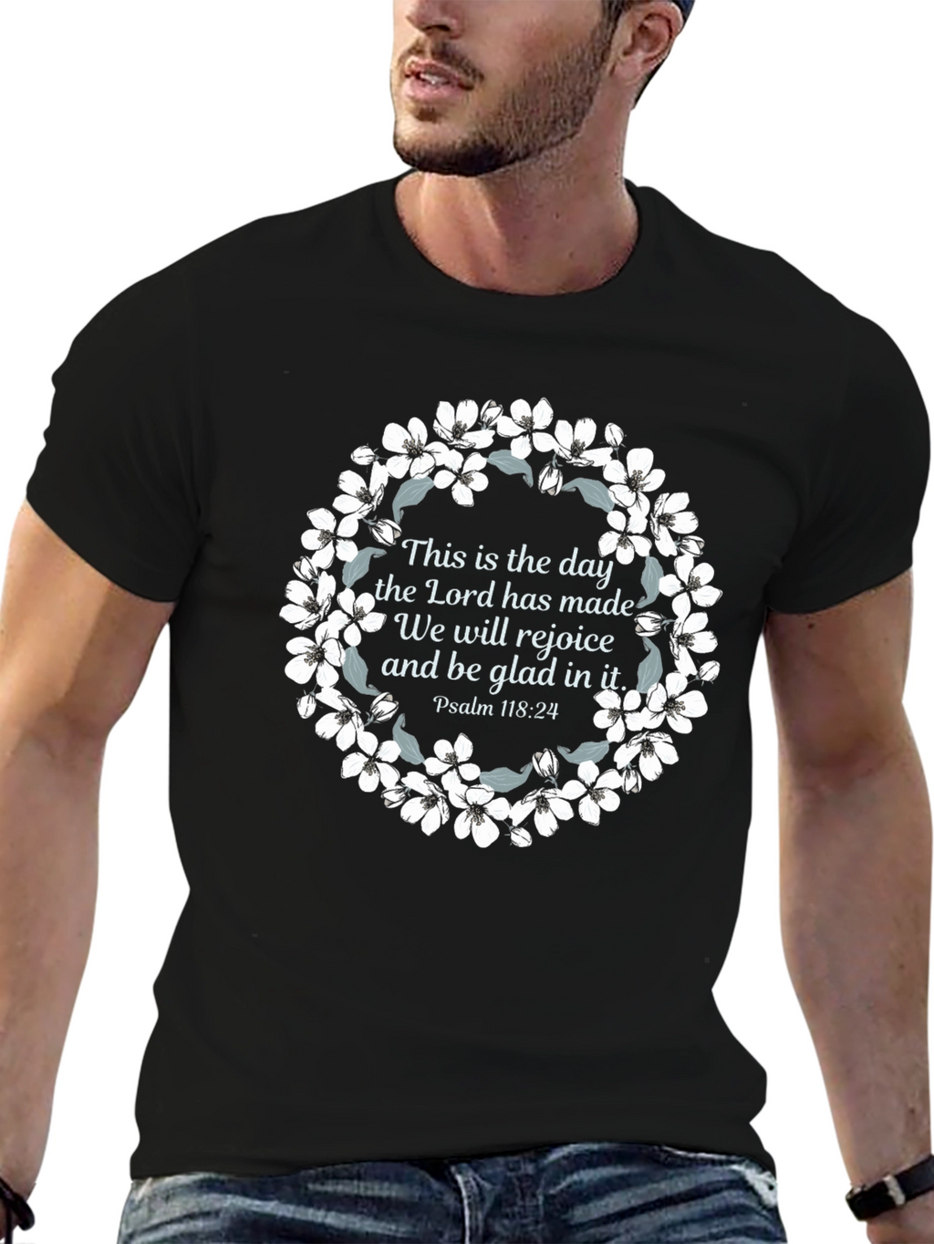 Faith-Inspired Floral Wreath T-Shirt