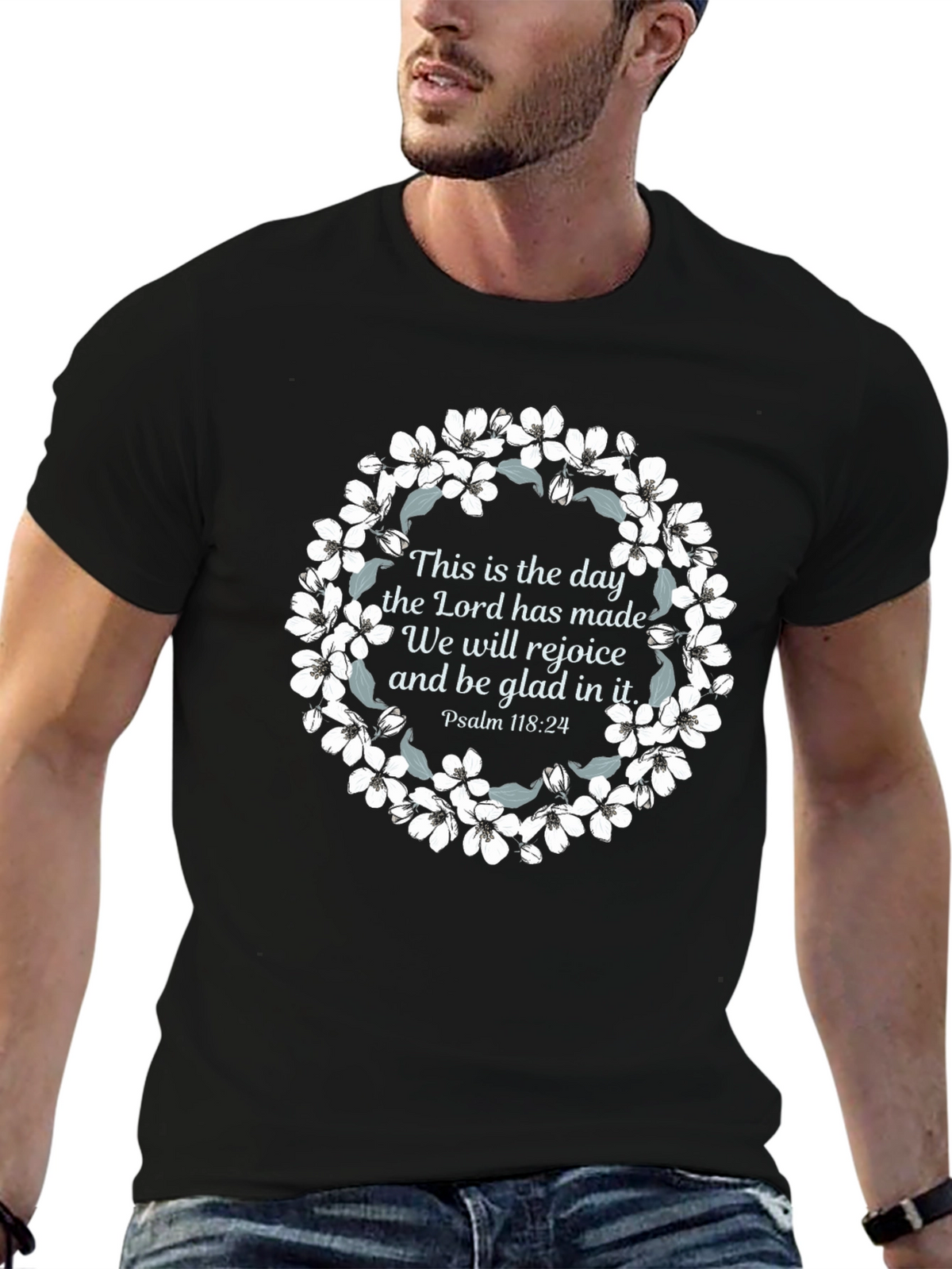 Faith-Inspired Floral Wreath T-Shirt