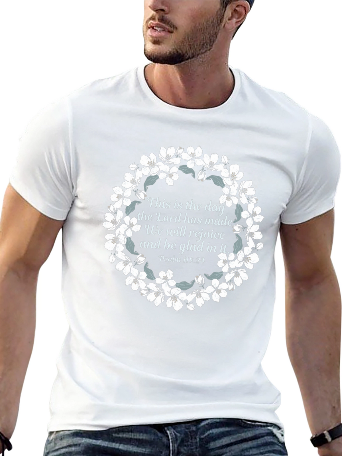 Faith-Inspired Floral Wreath T-Shirt