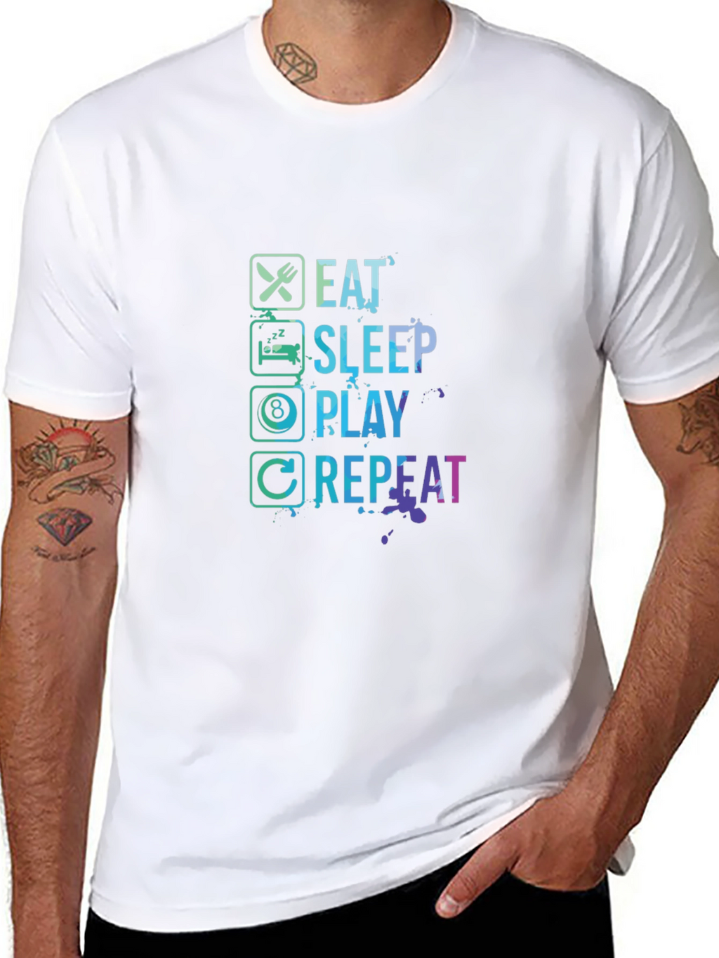 Eat Sleep Play Repeat Graphic Tee