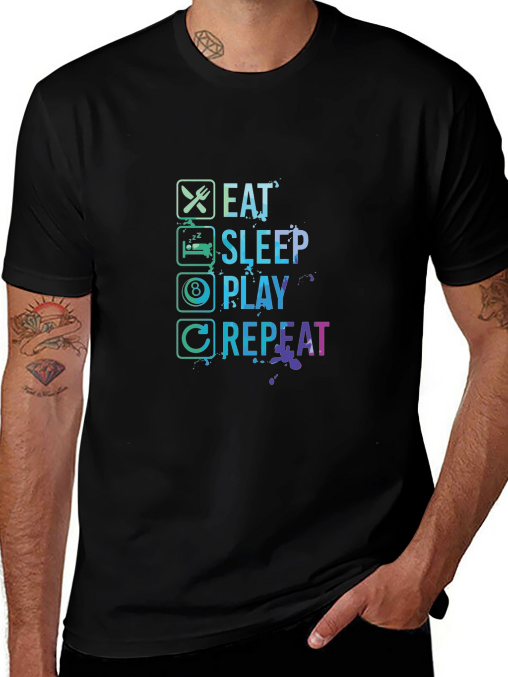 Eat Sleep Play Repeat Graphic Tee