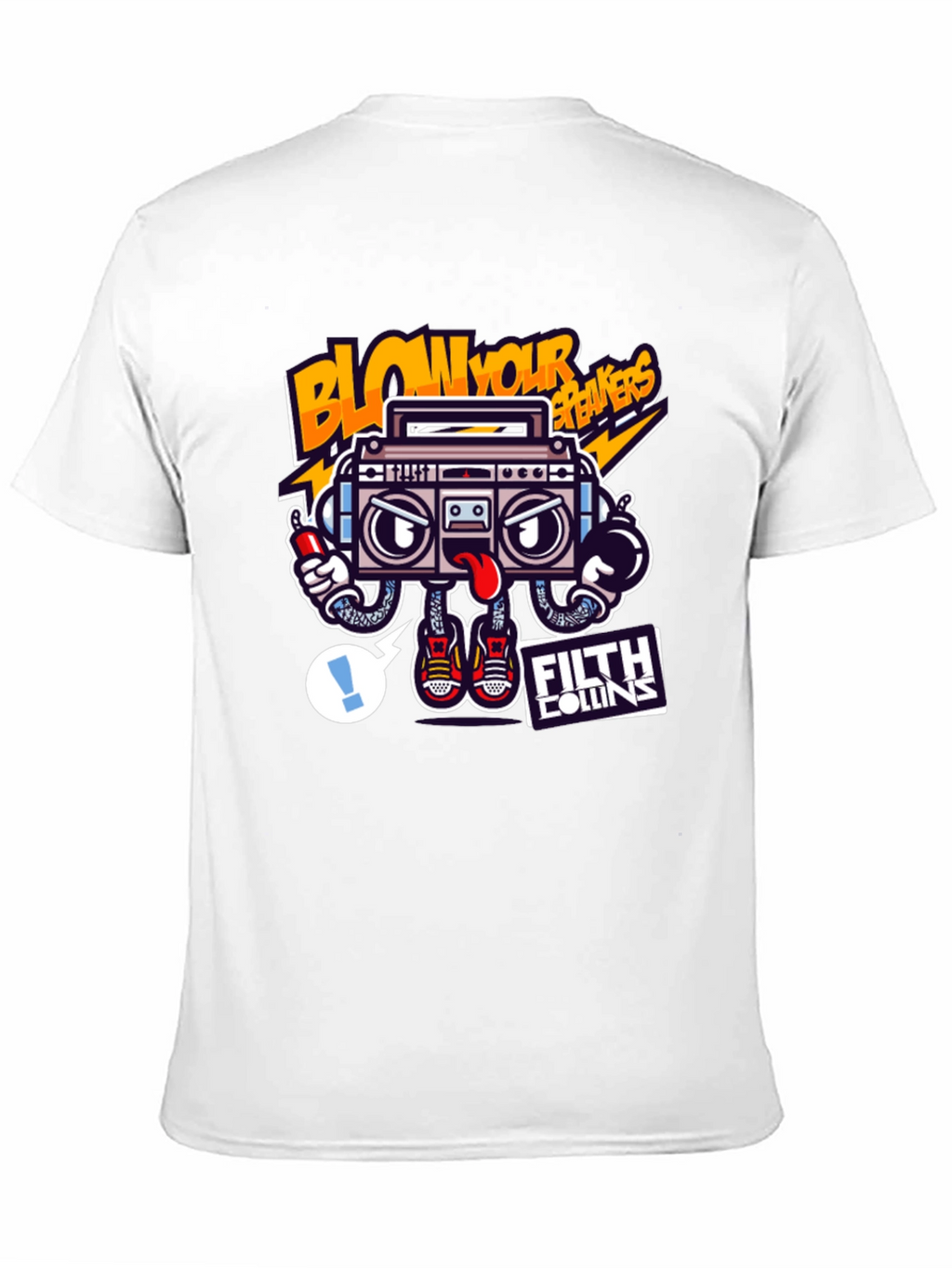 Cartoon Boombox Graphic Tee - Blow Your Breakers