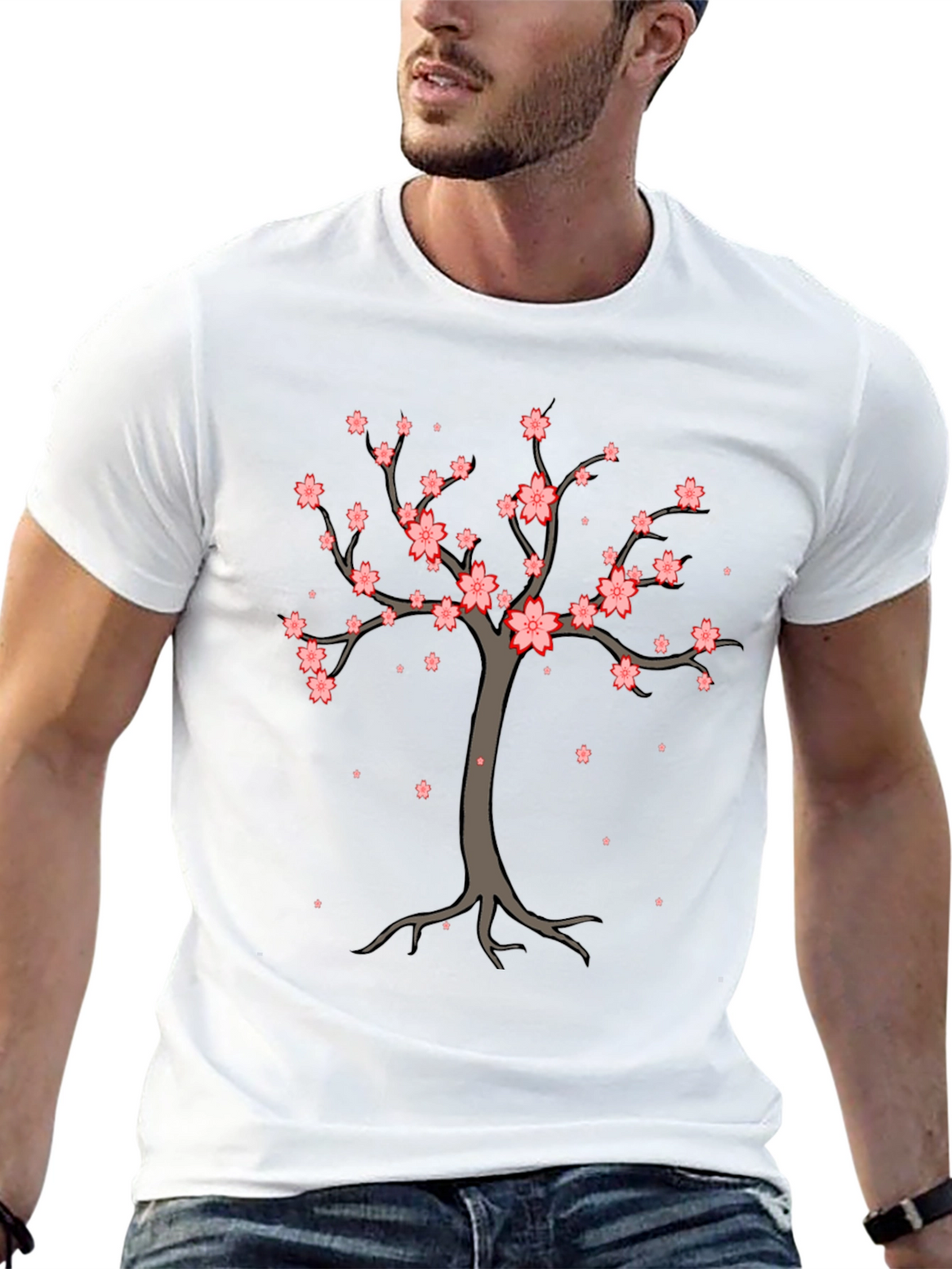 Cherry Blossom Tree Graphic Tee - Stylish Casual Wear