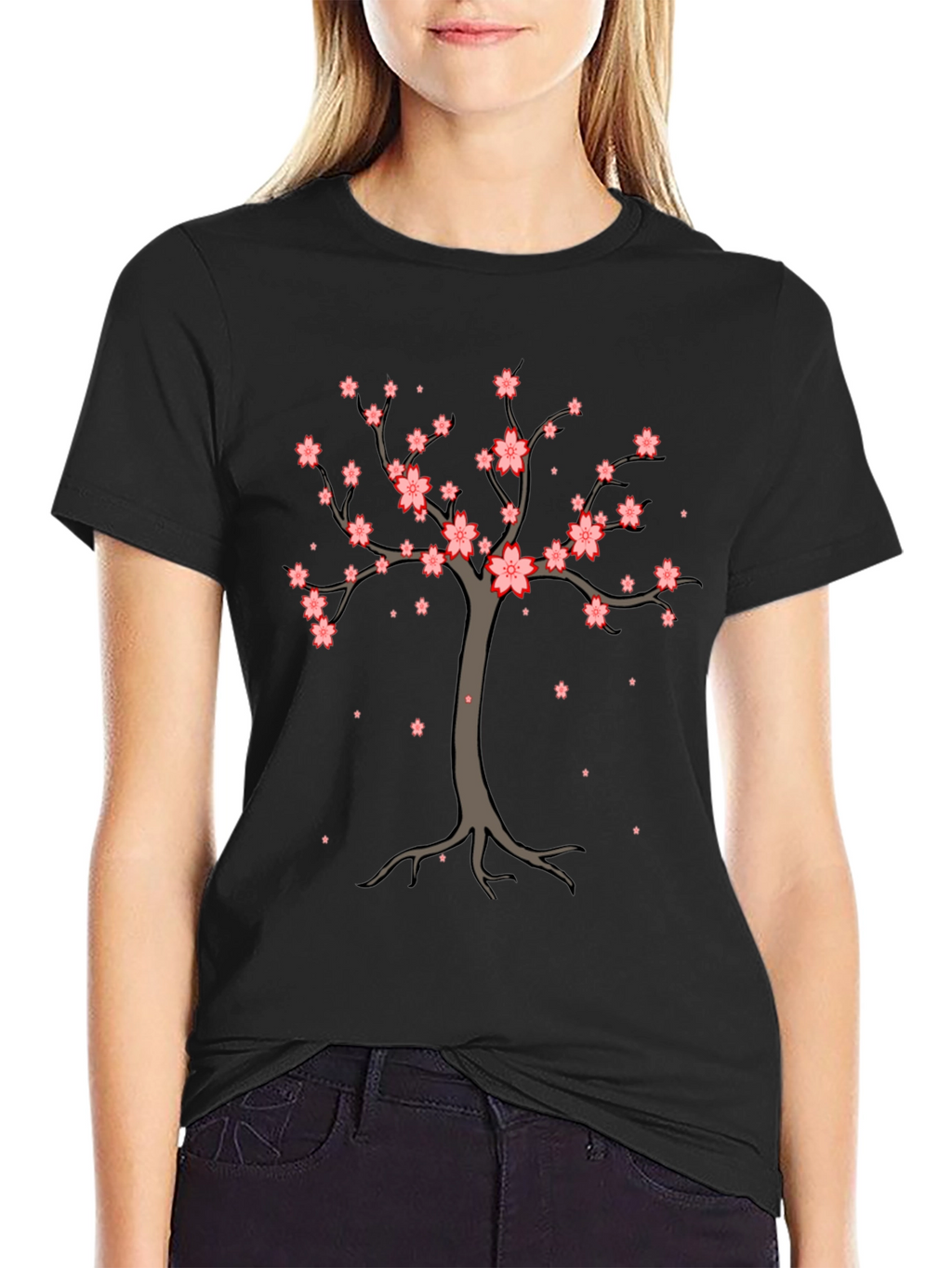 Cherry Blossom Tree Graphic Tee - Stylish Casual Wear