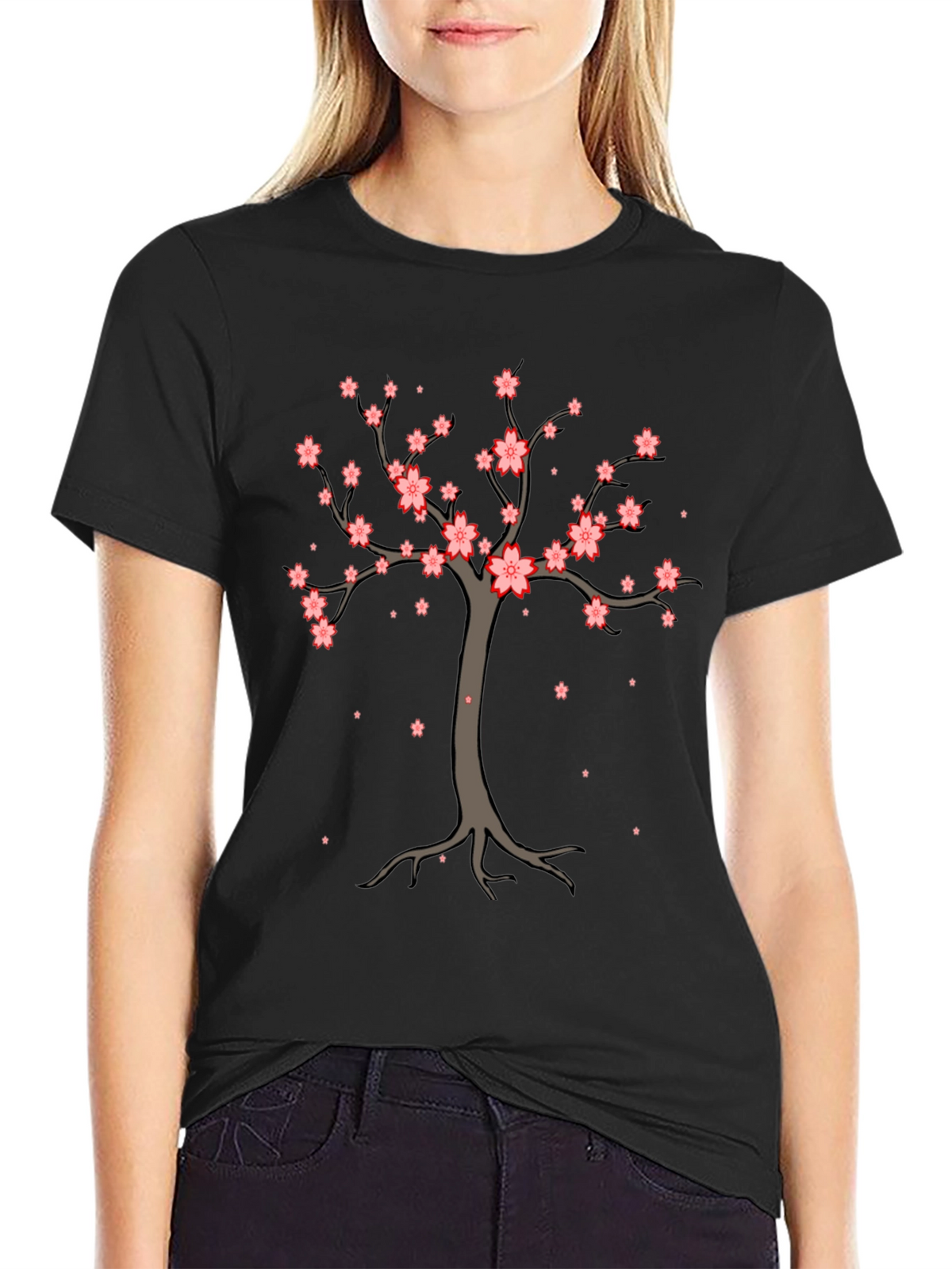 Cherry Blossom Tree Graphic Tee - Stylish Casual Wear