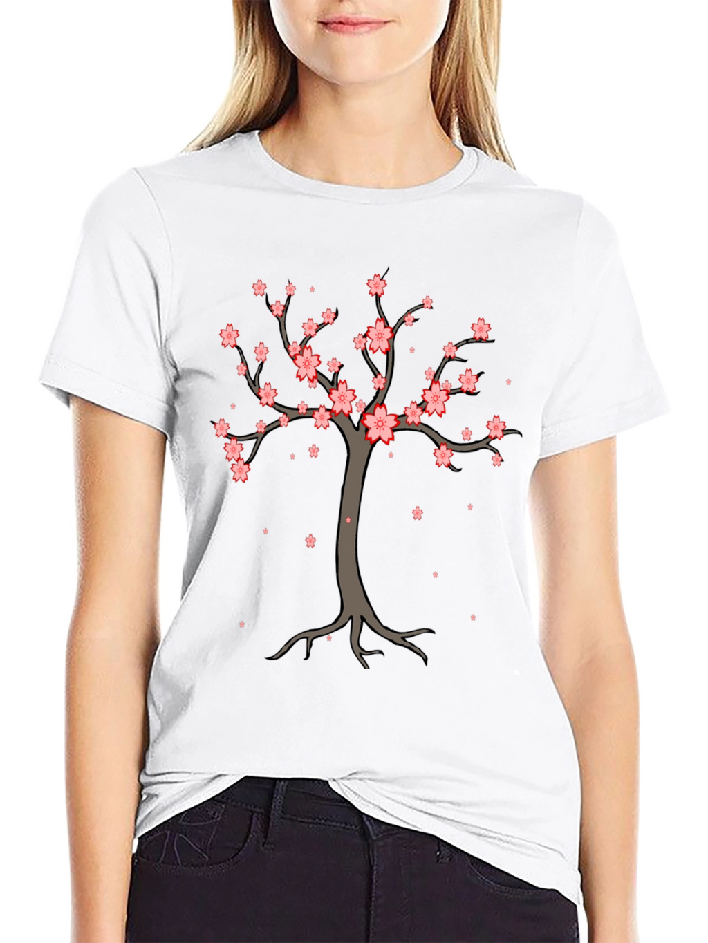 Cherry Blossom Tree Graphic Tee - Stylish Casual Wear