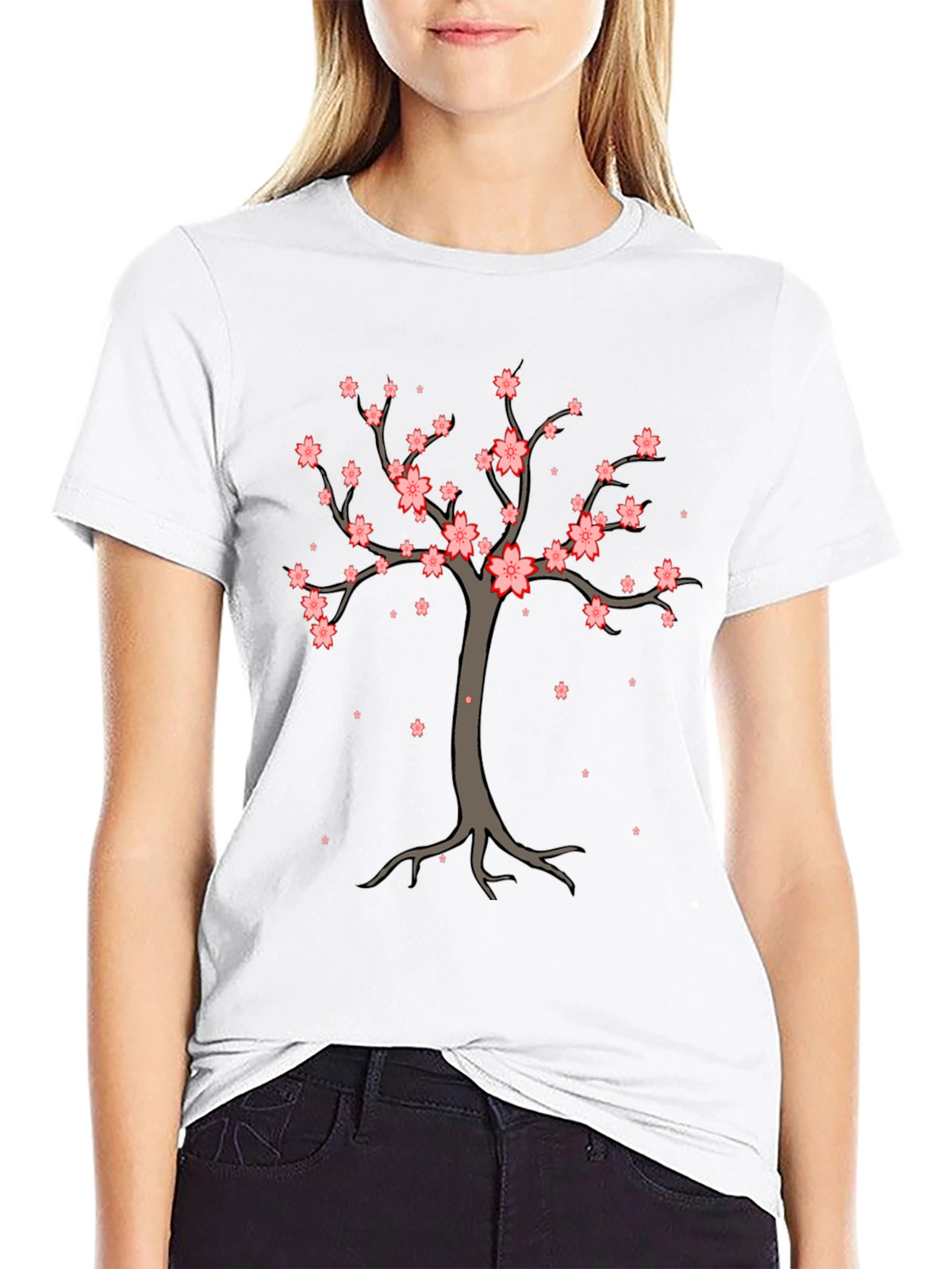 Cherry Blossom Tree Graphic Tee - Stylish Casual Wear