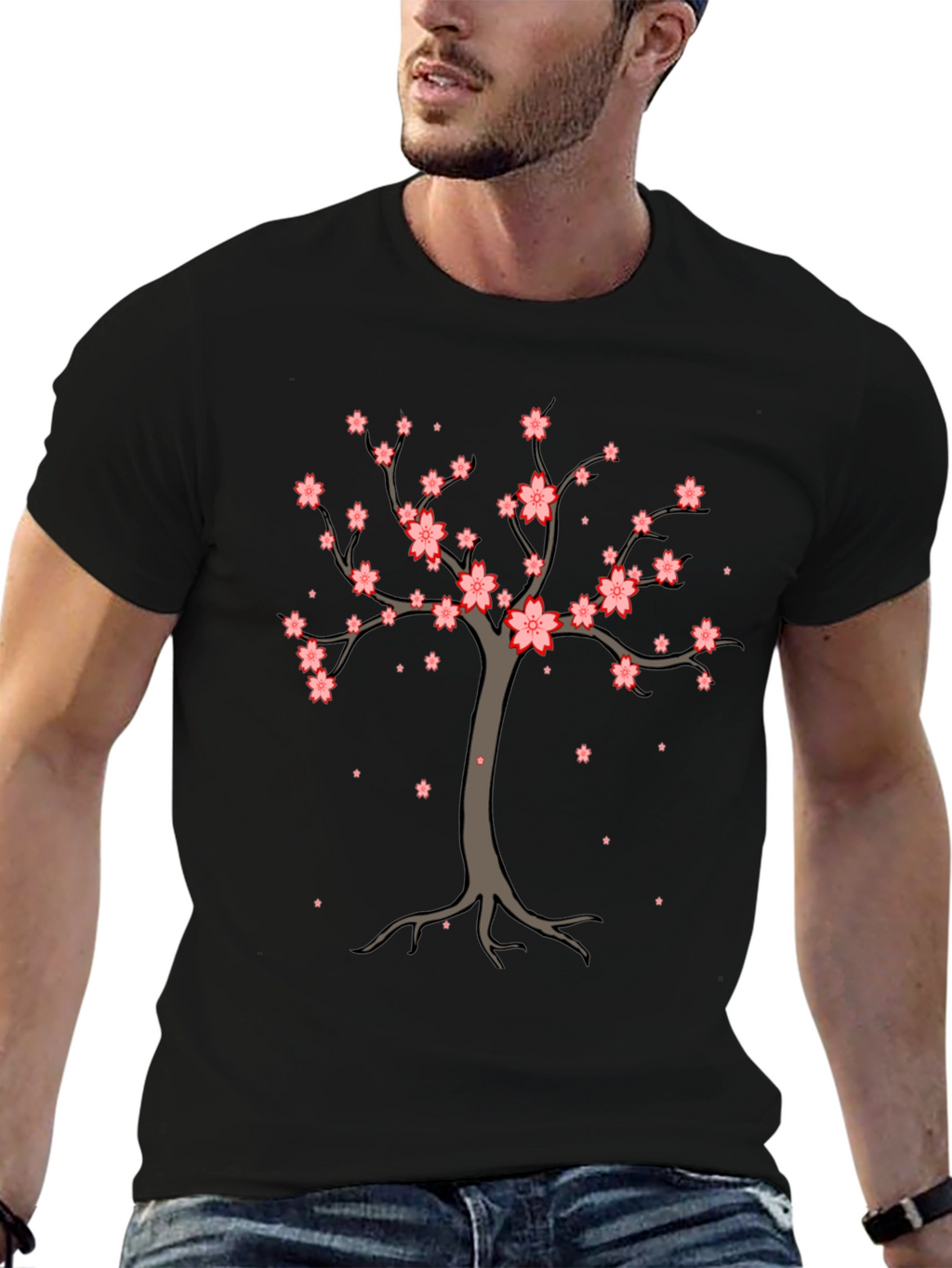 Cherry Blossom Tree Graphic Tee - Stylish Casual Wear