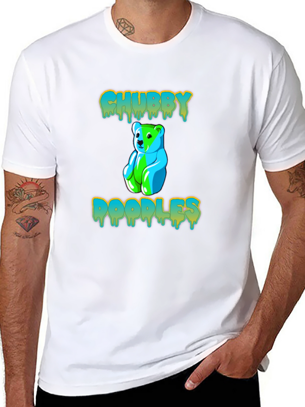 Chubby Doodles Gummy Bear Graphic T-Shirt