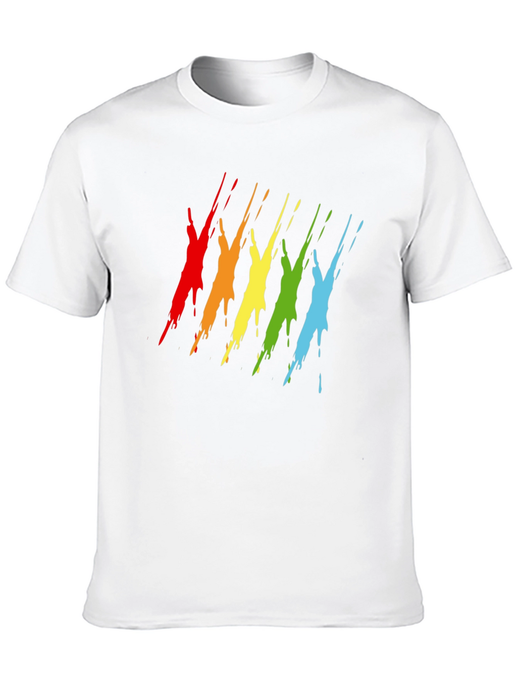 Rainbow Splash Graphic Tee - Mens Black T-Shirt