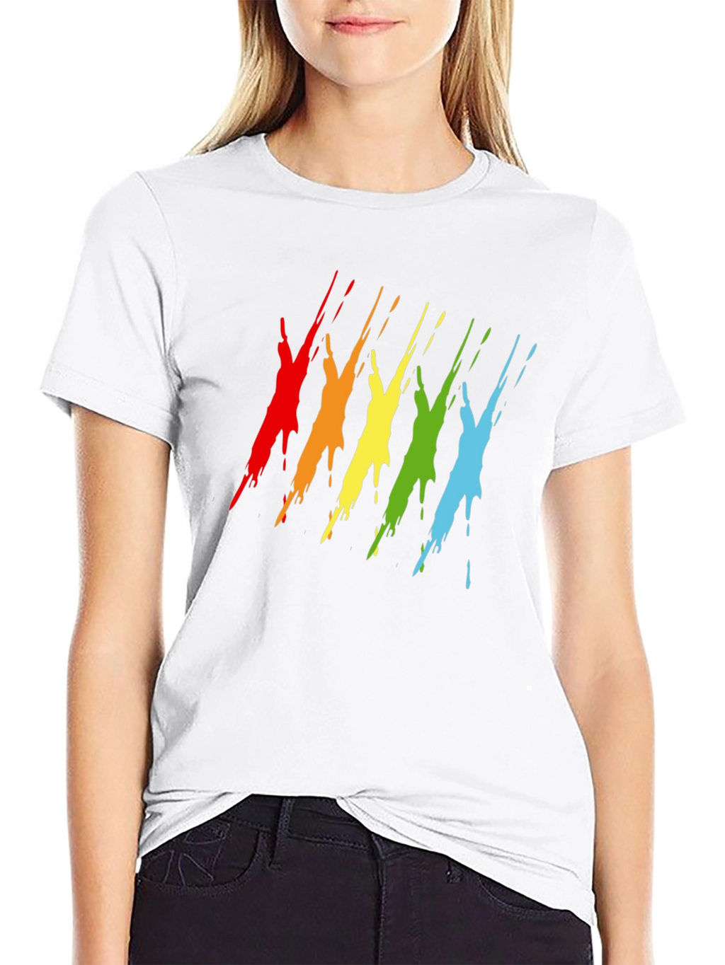 Rainbow Splash Graphic Tee - Mens Black T-Shirt