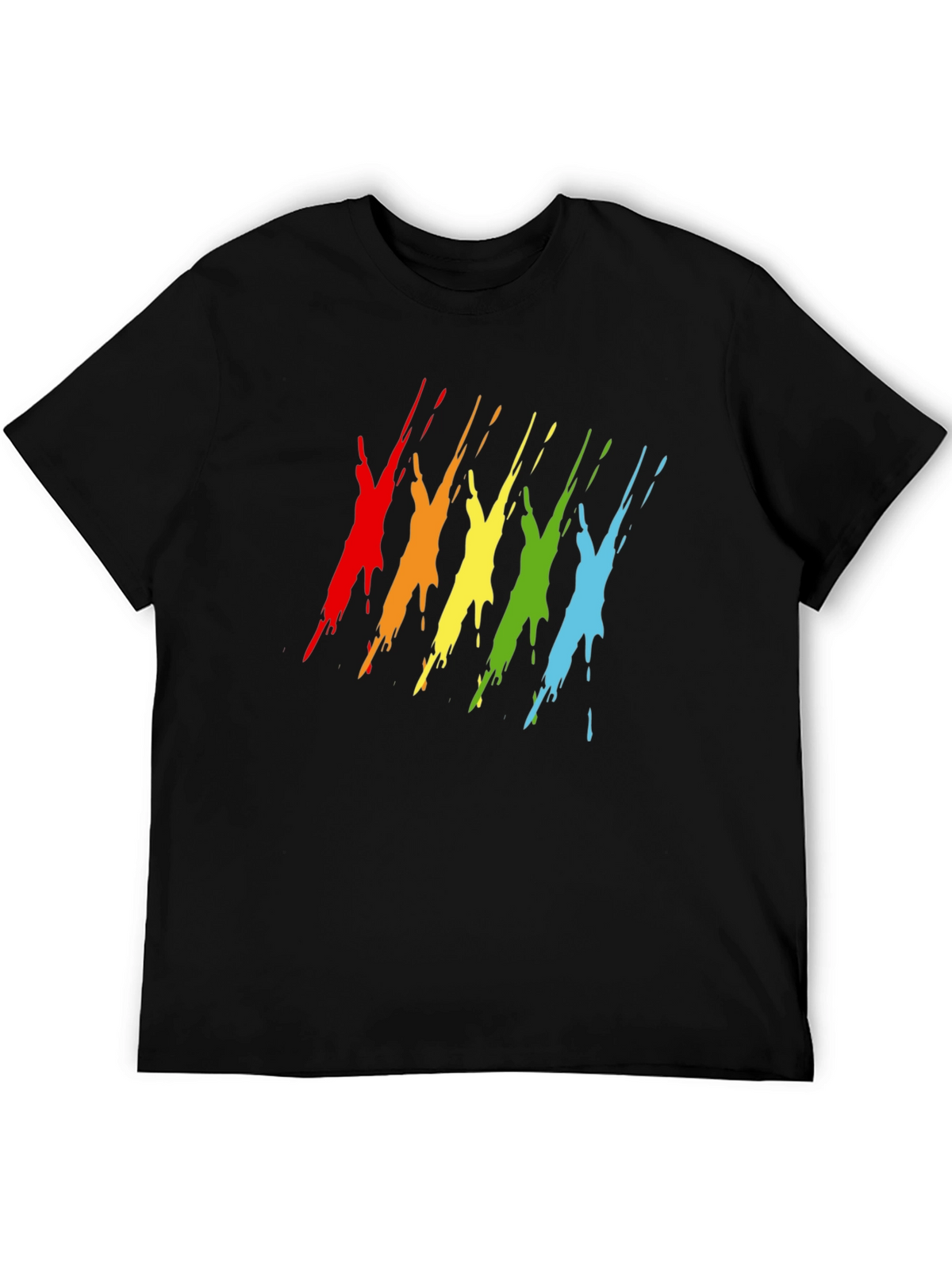 Rainbow Splash Graphic Tee - Mens Black T-Shirt