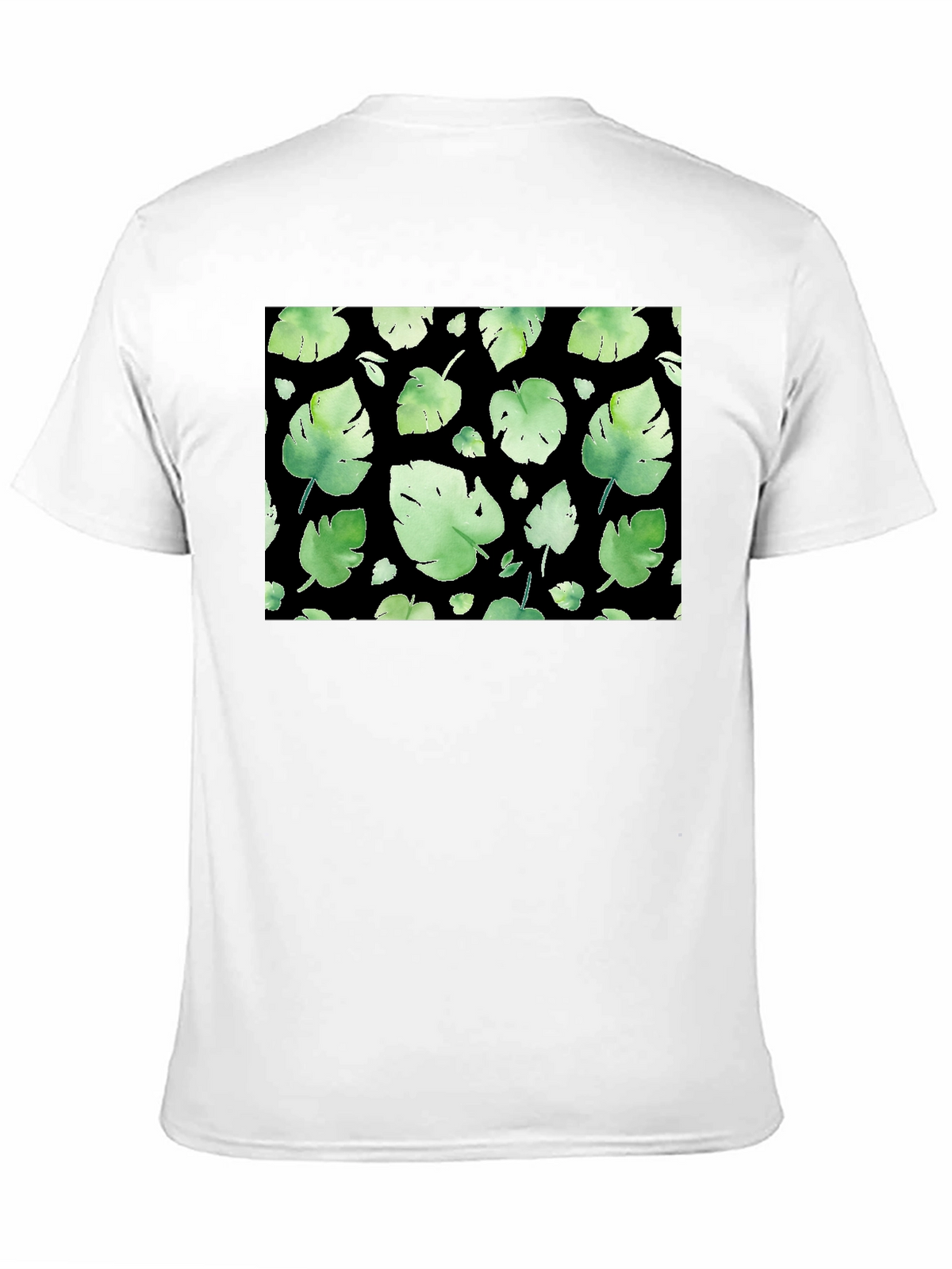 Leaf Pattern Black T-Shirt