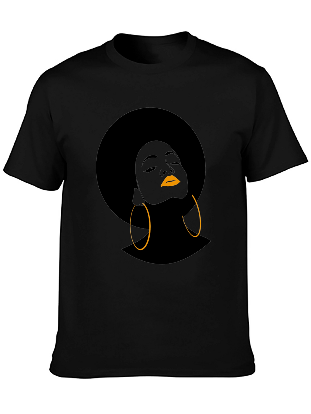 Afro Woman Graphic T-Shirt - Black