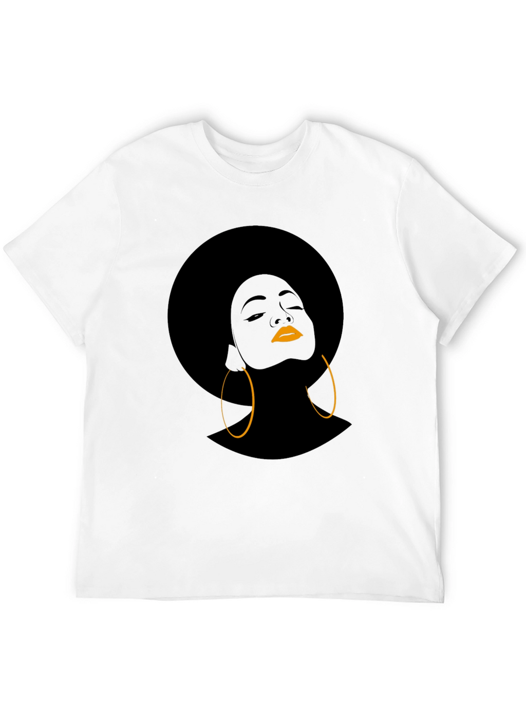 Afro Woman Graphic T-Shirt - Black