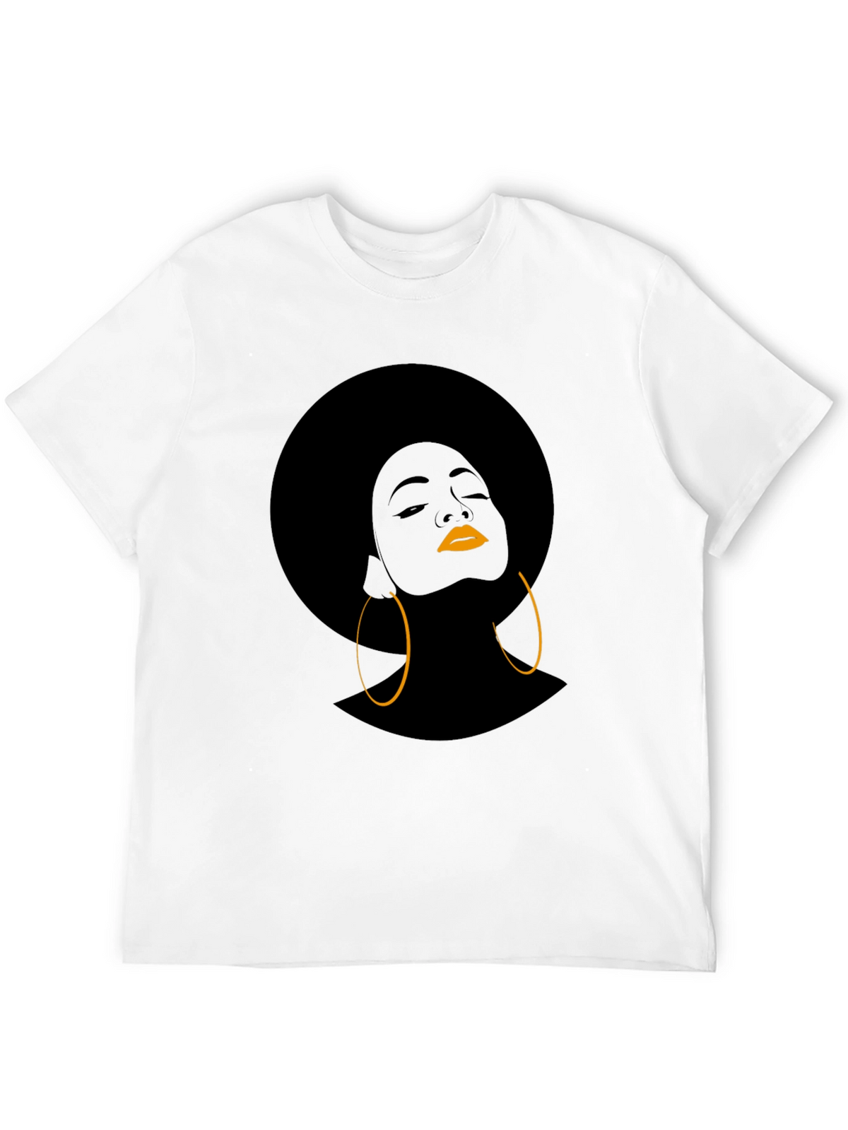 Afro Woman Graphic T-Shirt - Black