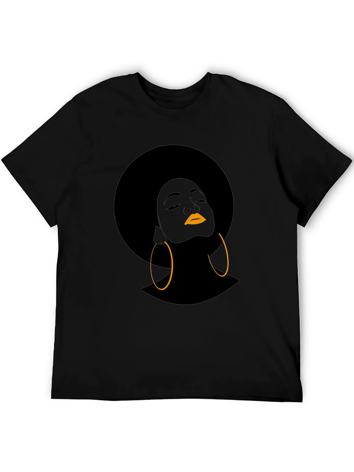 Afro Woman Graphic T-Shirt - Black