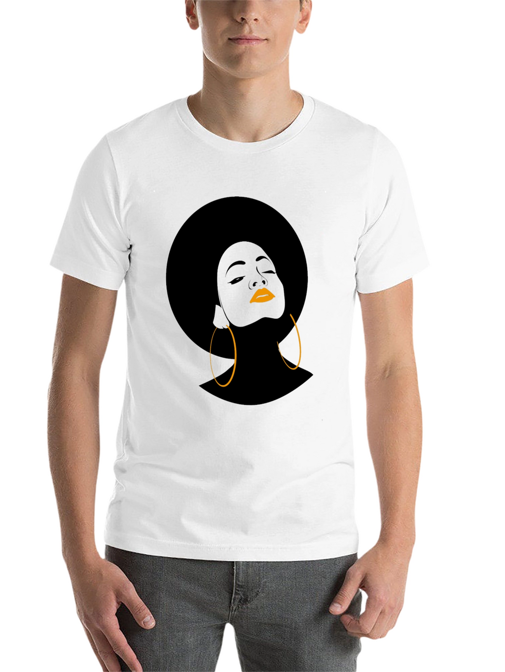 Afro Woman Graphic T-Shirt - Black