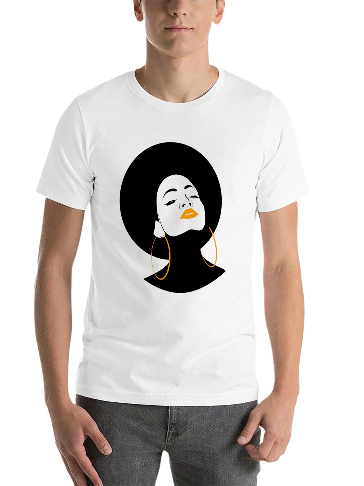 Afro Woman Graphic T-Shirt - Black
