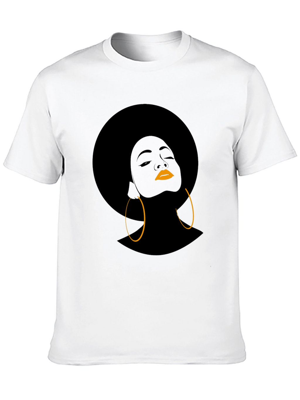 Afro Woman Graphic T-Shirt - Black