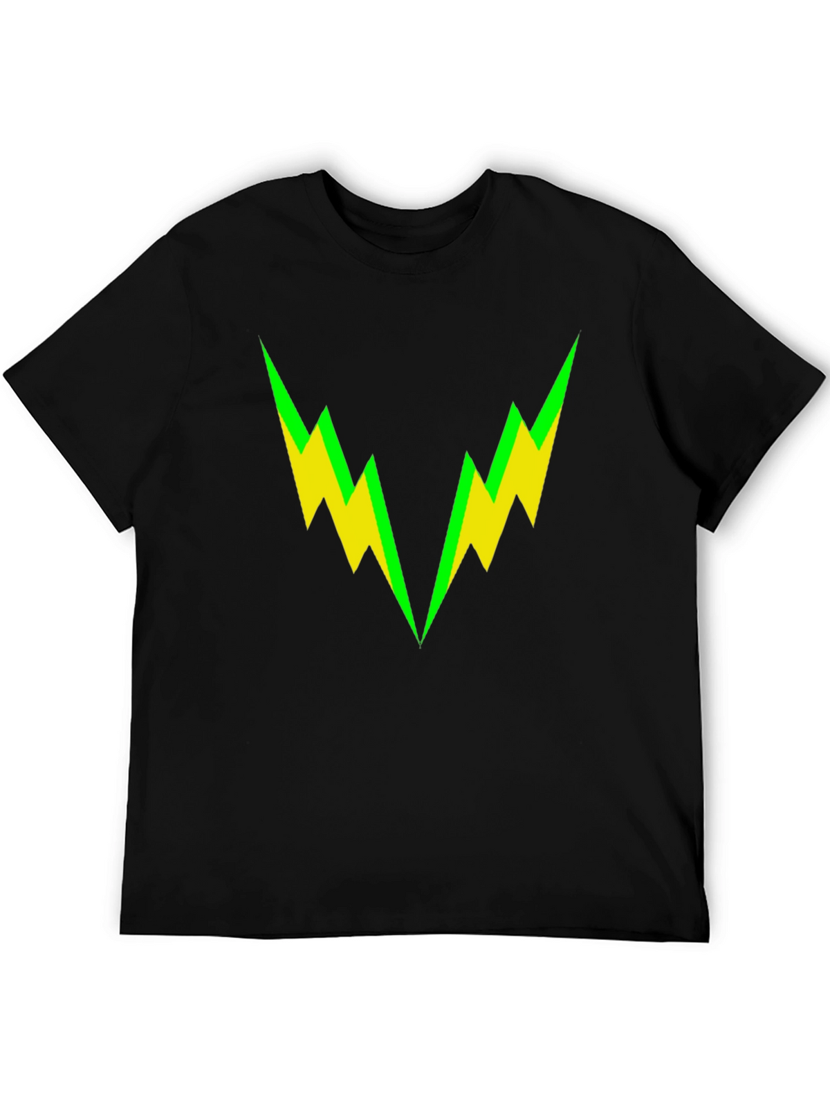 Bold Lightning Bolt Graphic Tee - Black