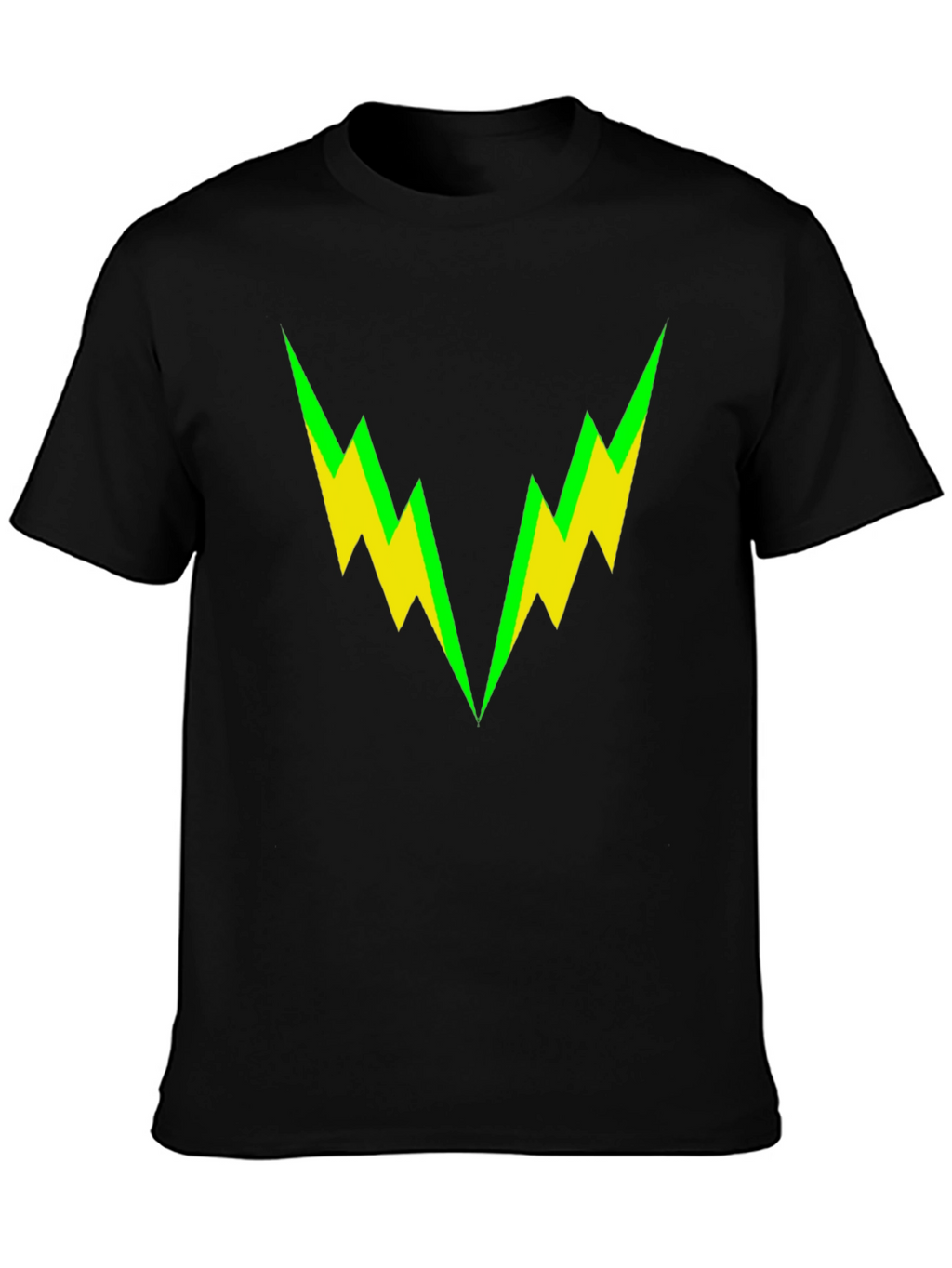 Bold Lightning Bolt Graphic Tee - Black