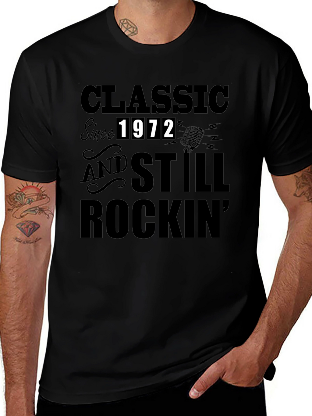 Classic Since 1972 Black Graphic T-Shirt