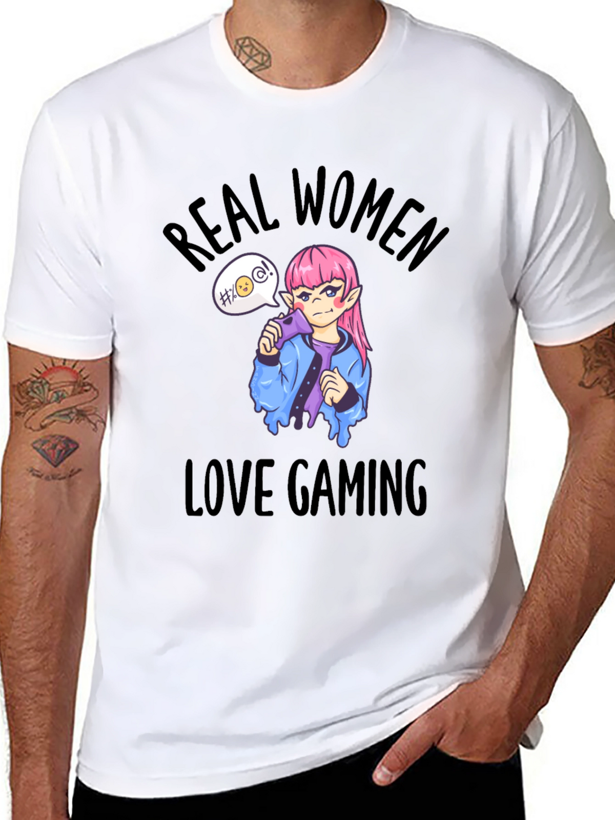 Real Women Love Gaming T-Shirt - Black