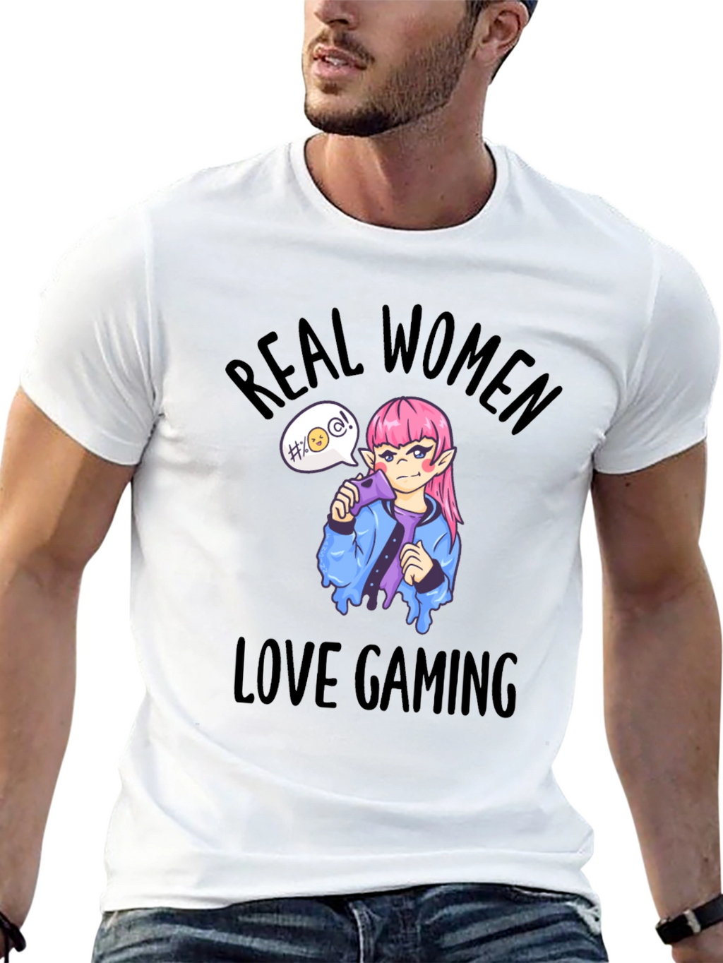 Real Women Love Gaming T-Shirt - Black