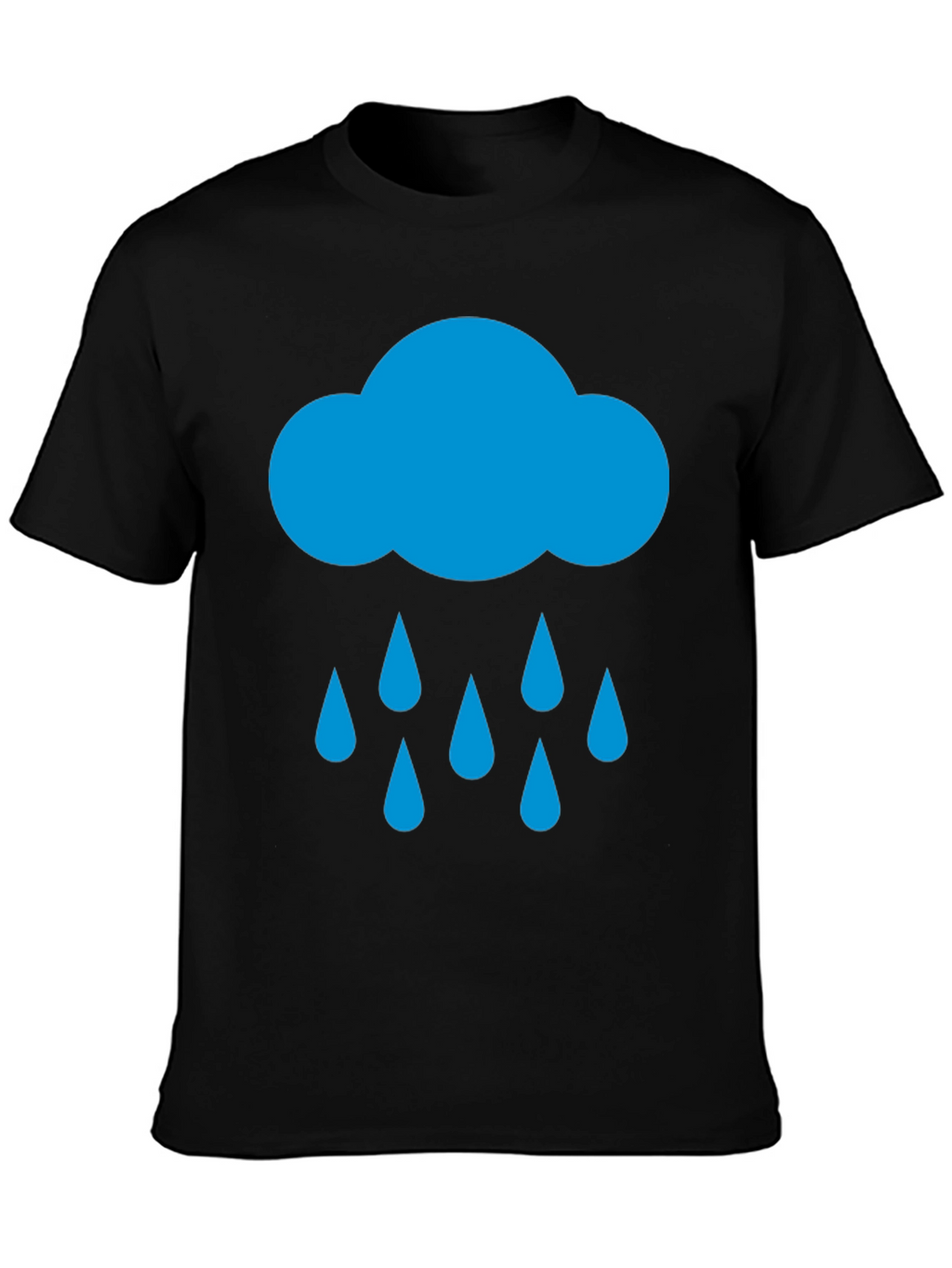 Rain Cloud Graphic Tee - Black Cotton T-Shirt