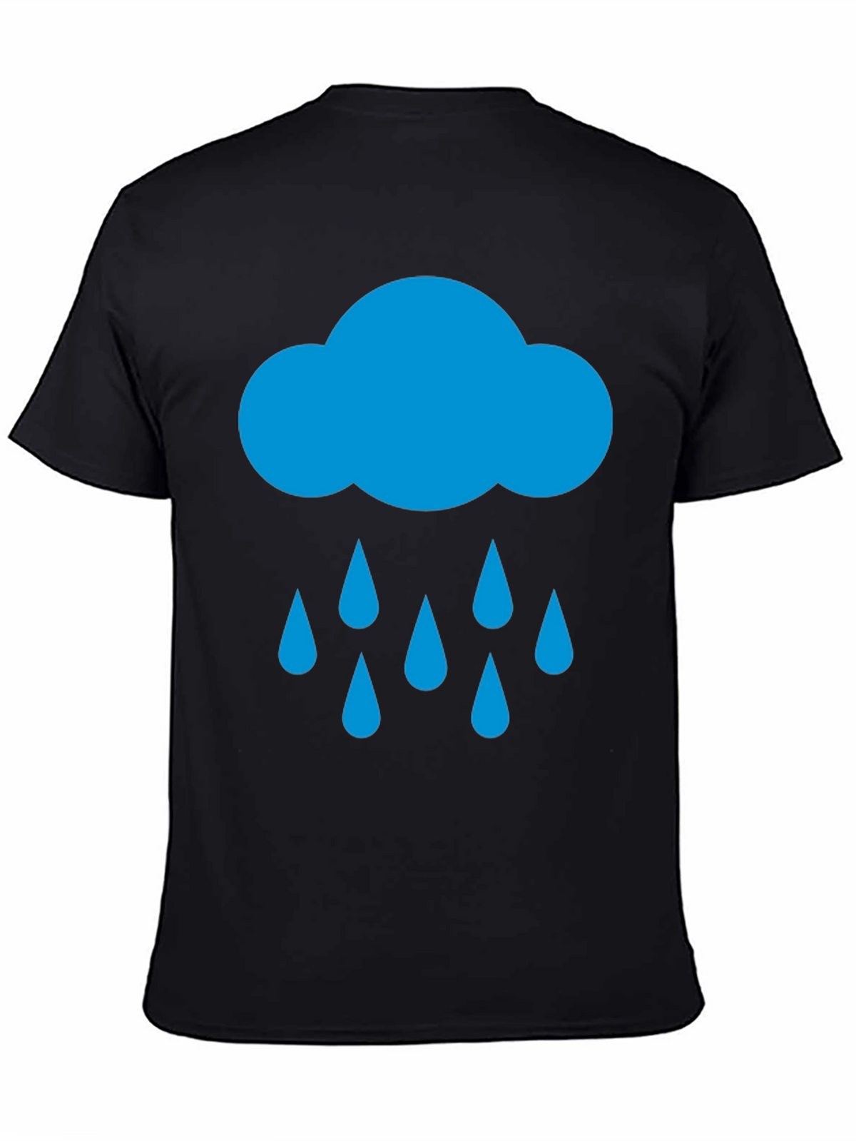 Rain Cloud Graphic Tee - Black Cotton T-Shirt