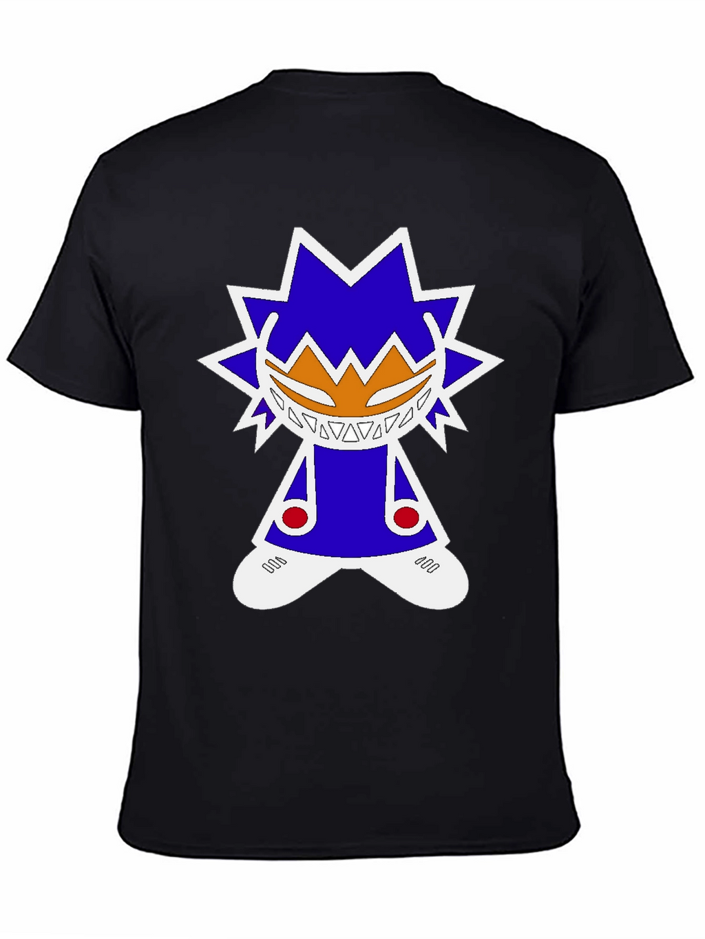 Graphic Tee: Funky Character Design Black Cotton