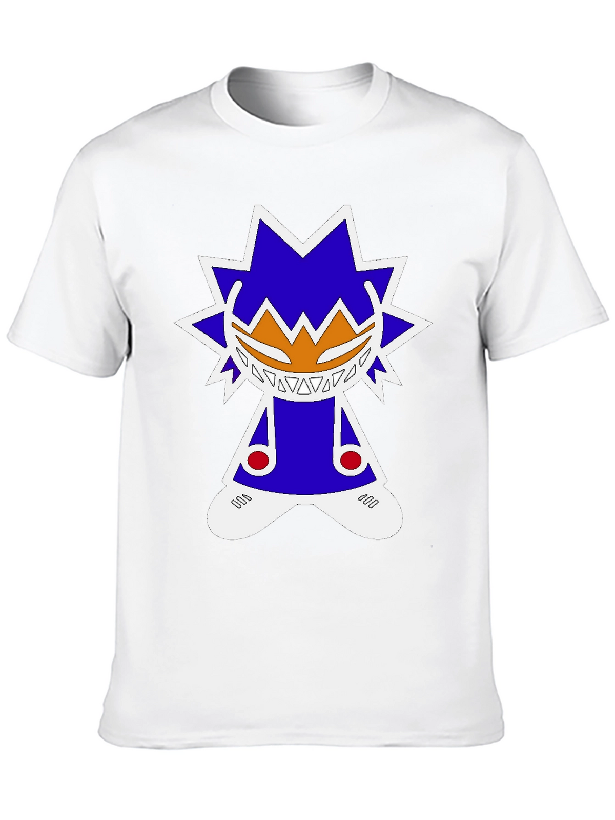 Graphic Tee: Funky Character Design Black Cotton