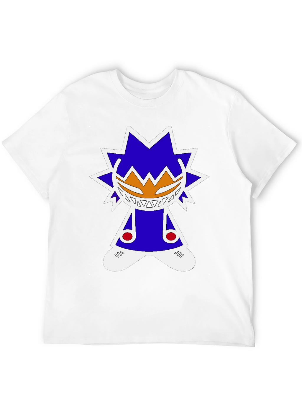 Graphic Tee: Funky Character Design Black Cotton