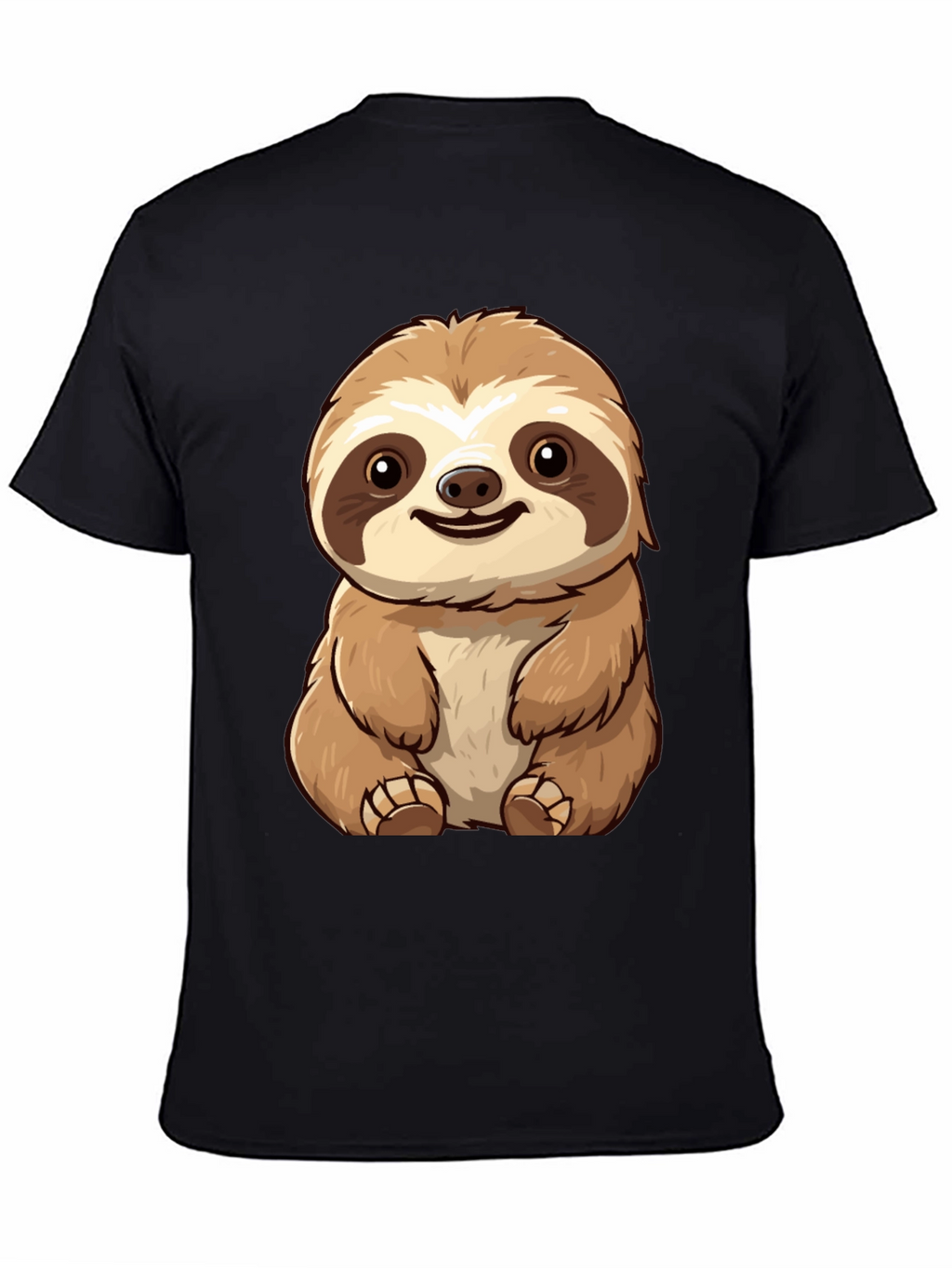 Cute Sloth Graphic Tee - Black T-Shirt
