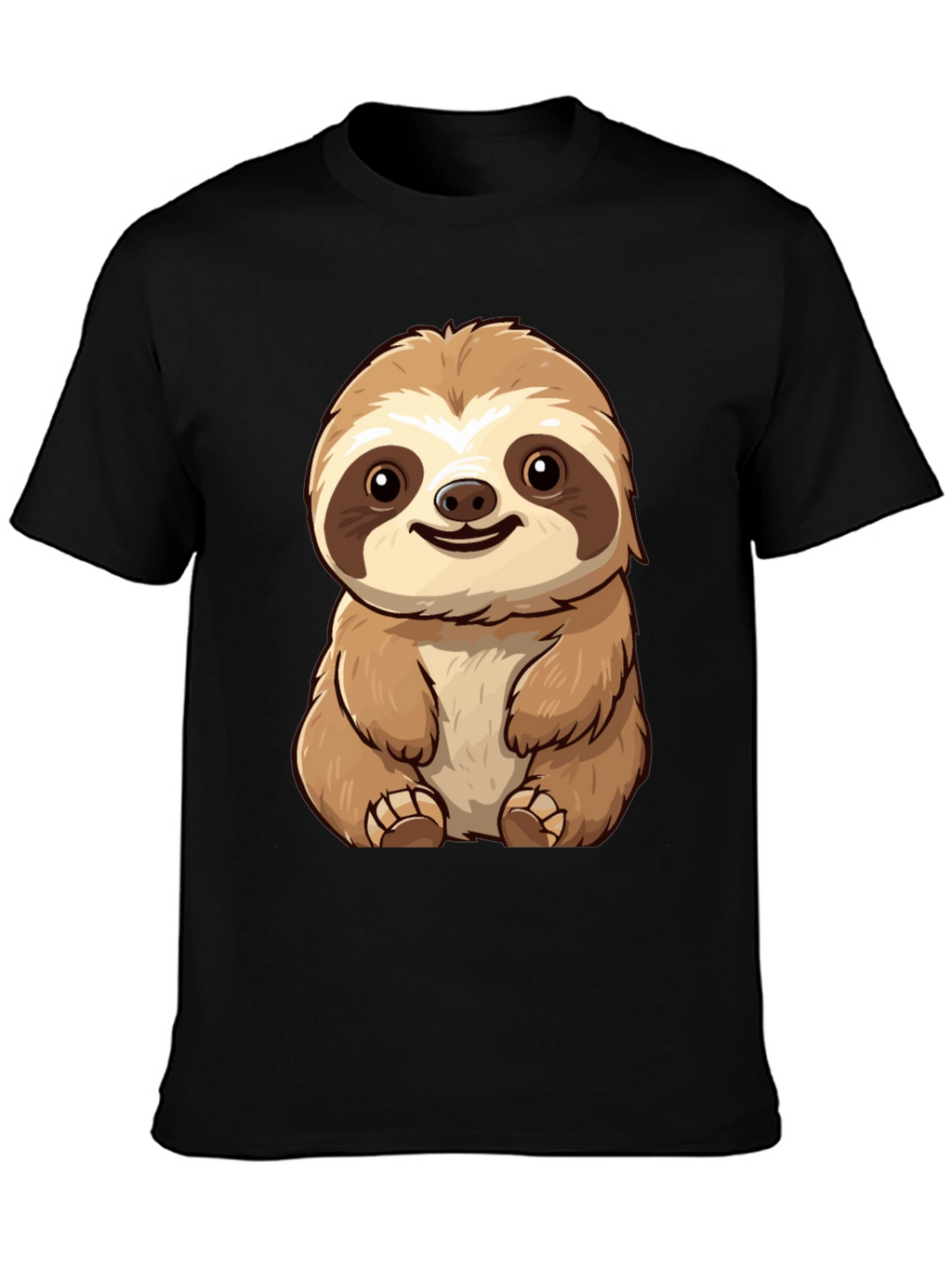 Cute Sloth Graphic Tee - Black T-Shirt